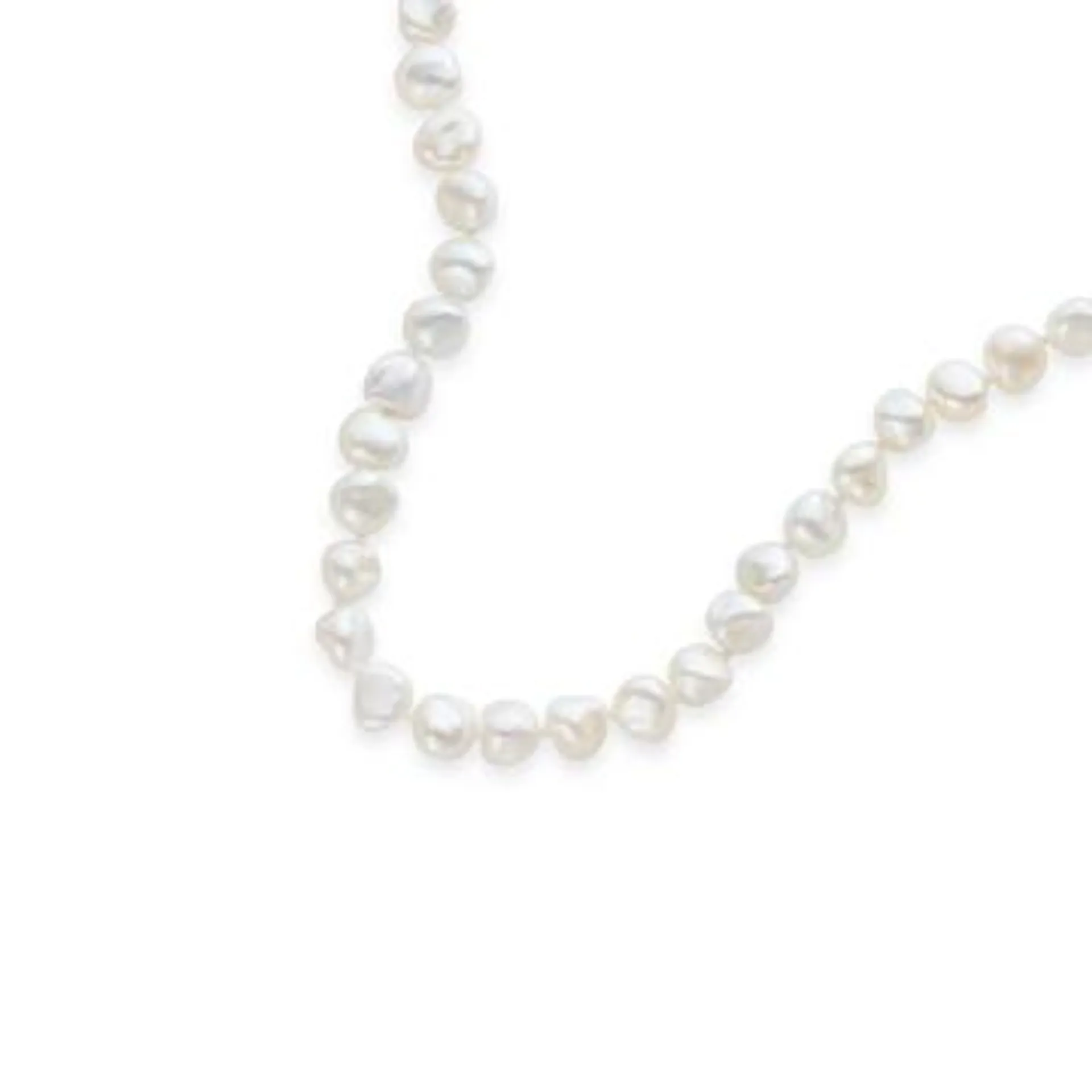 Sterling Silver 45cm Baroque Pearl Necklace