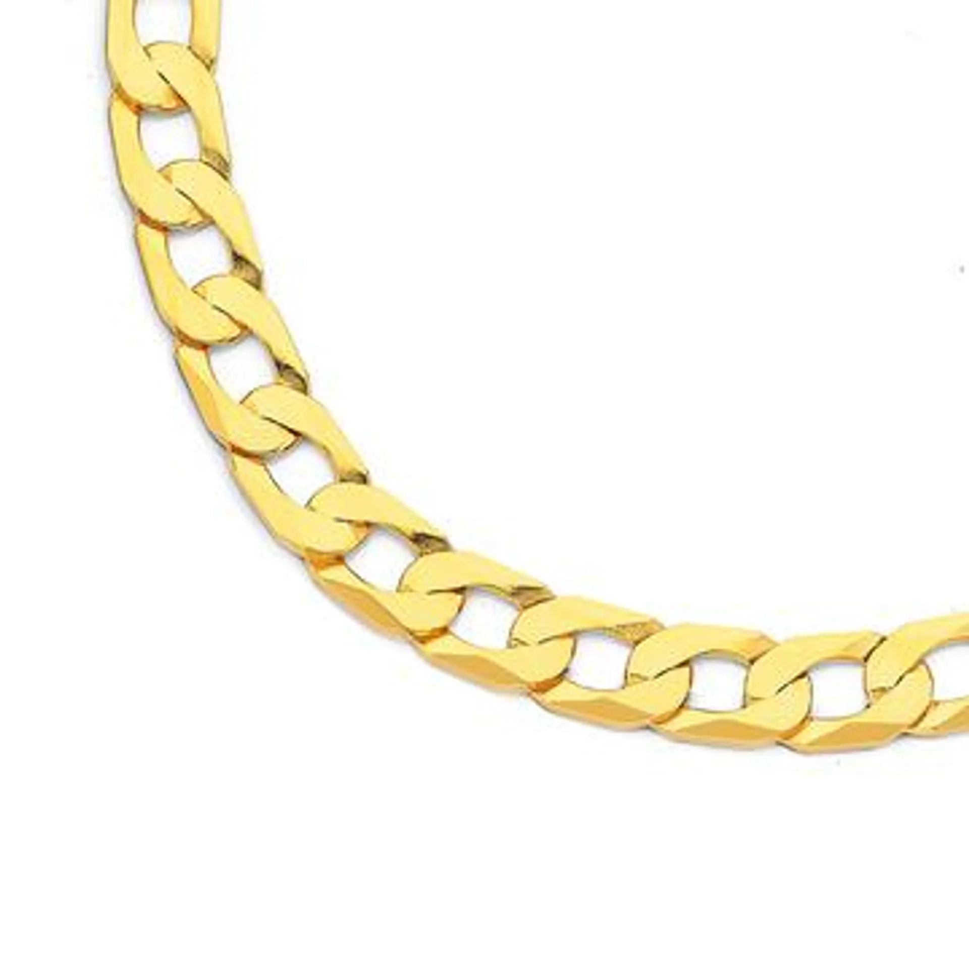 9ct, 50cm Solid Flat Bevelled Curb Chain