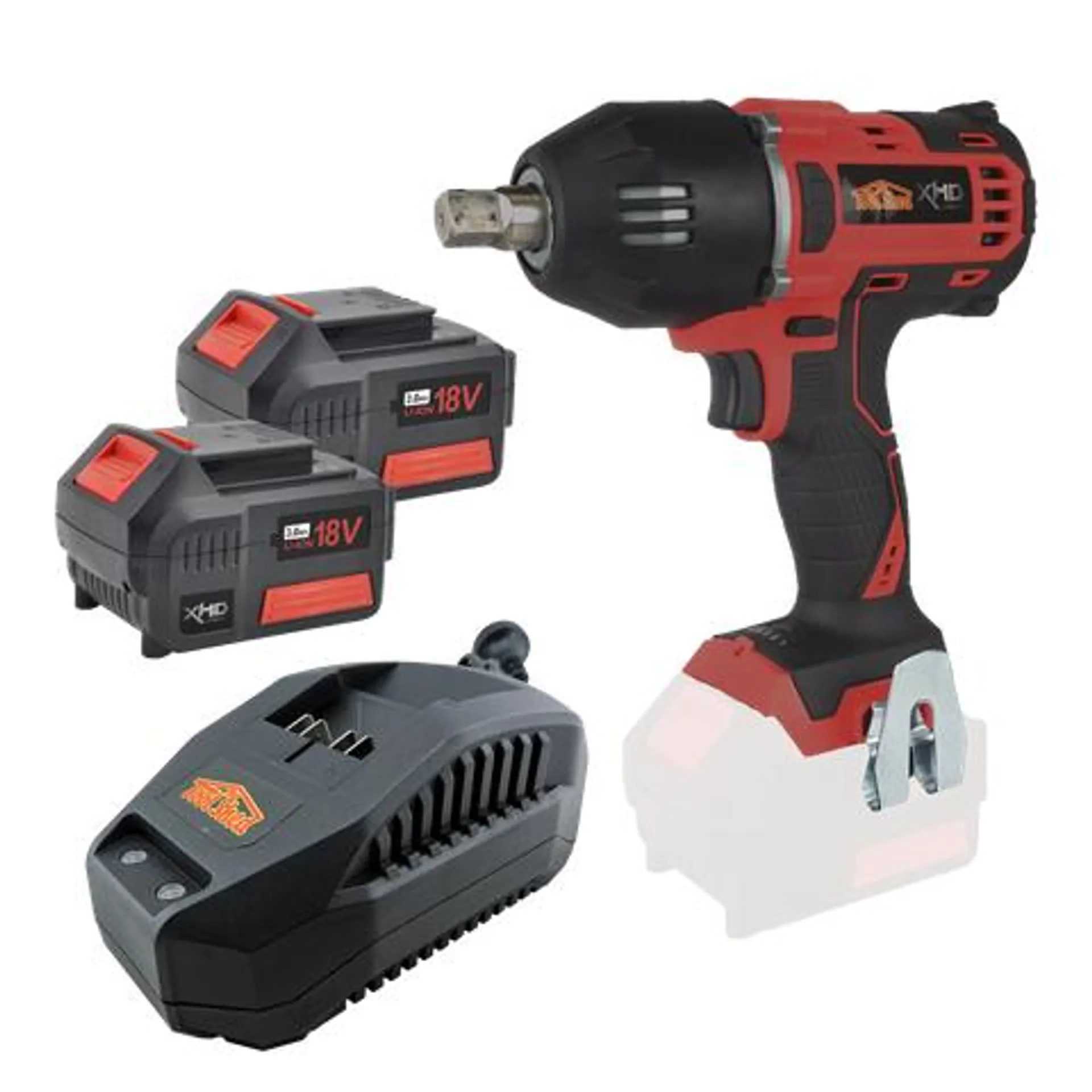 XHD Lithium Cordless Impact Wrench Brushless 1/2in 400Nm 18V (2x 3Ah)