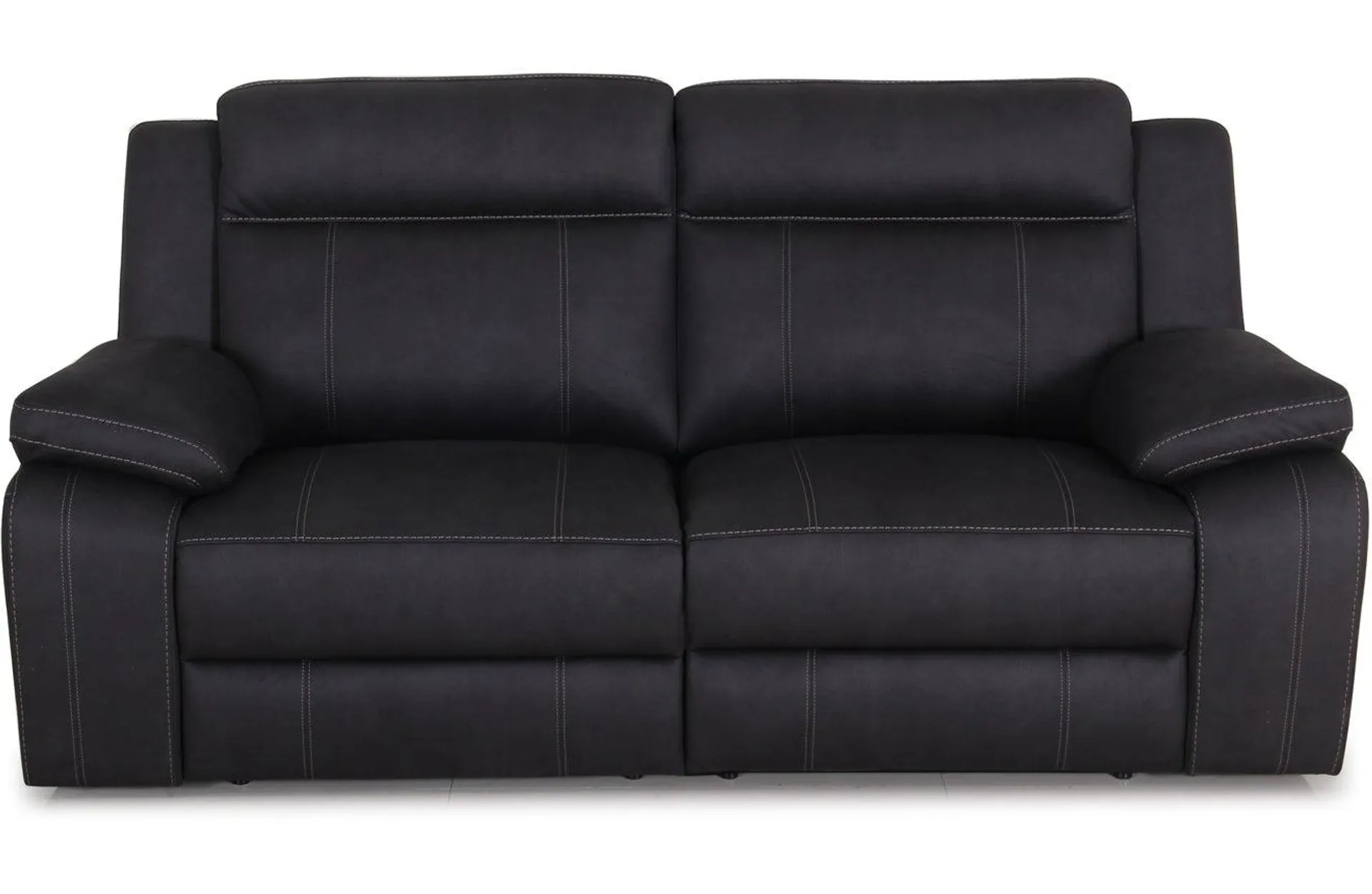 Vienna 2.5 Seater Fabric Sofa with Built in Recliners - Graphite
