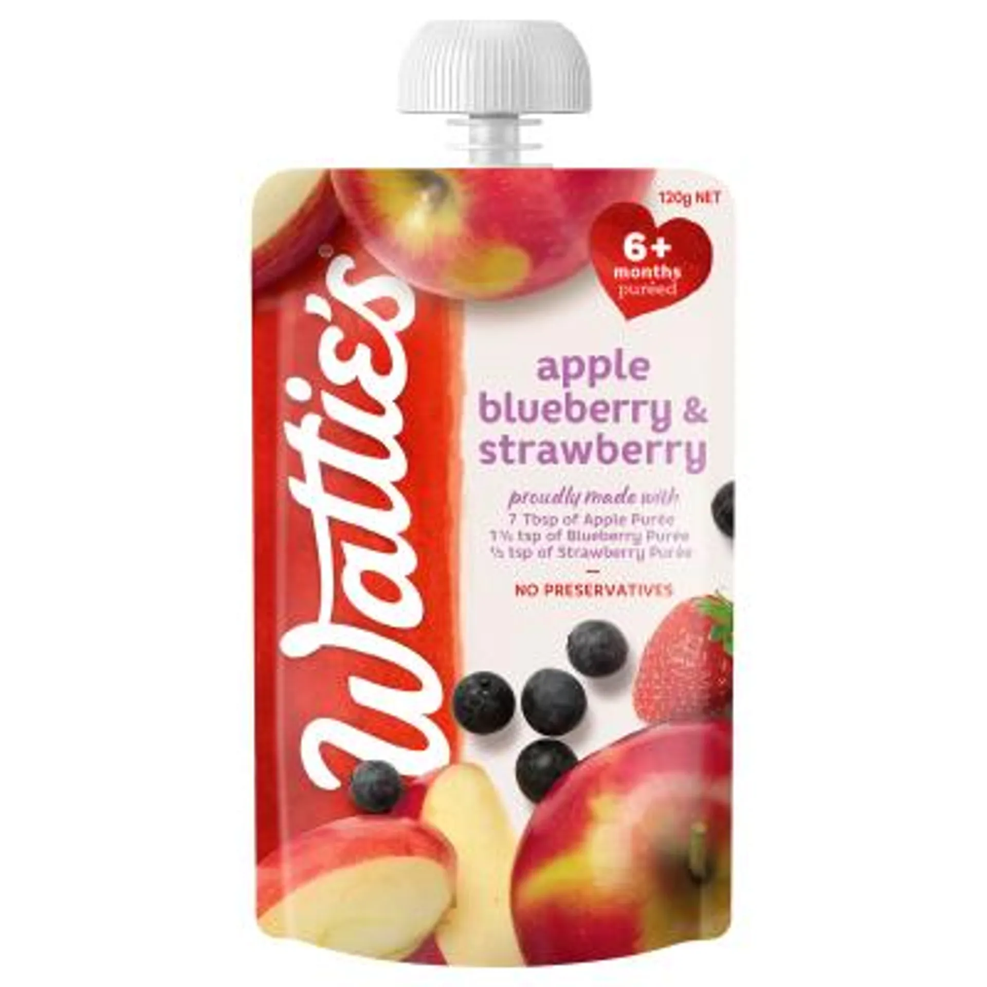 Wattie's For Baby Apple Blueberry & Strawberry 6+ Months Pureed