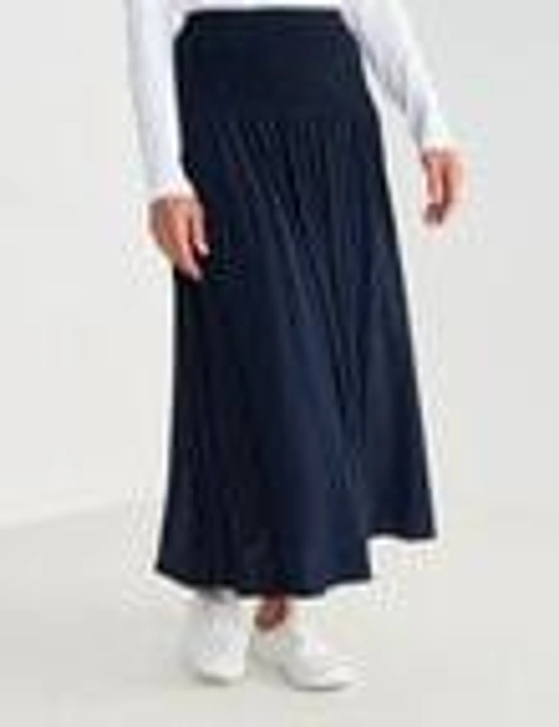 Ella J Textured Shirred Waist Skirt, Navy