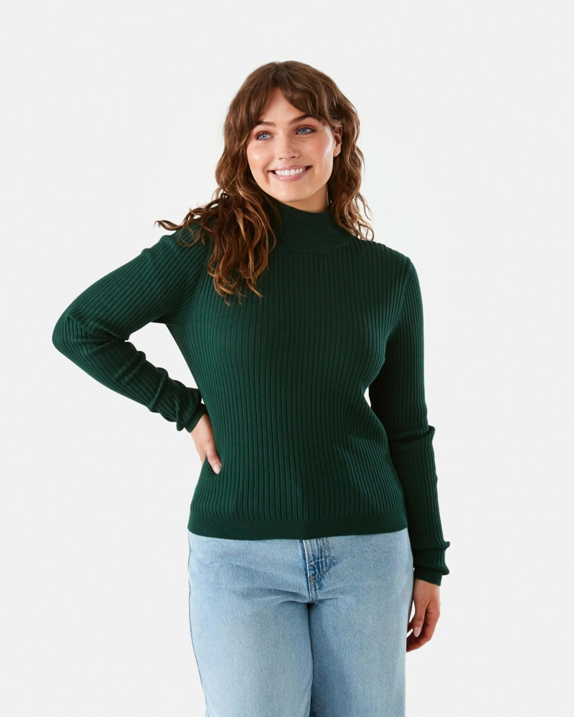 Long Sleeve True Knit High Neck Top