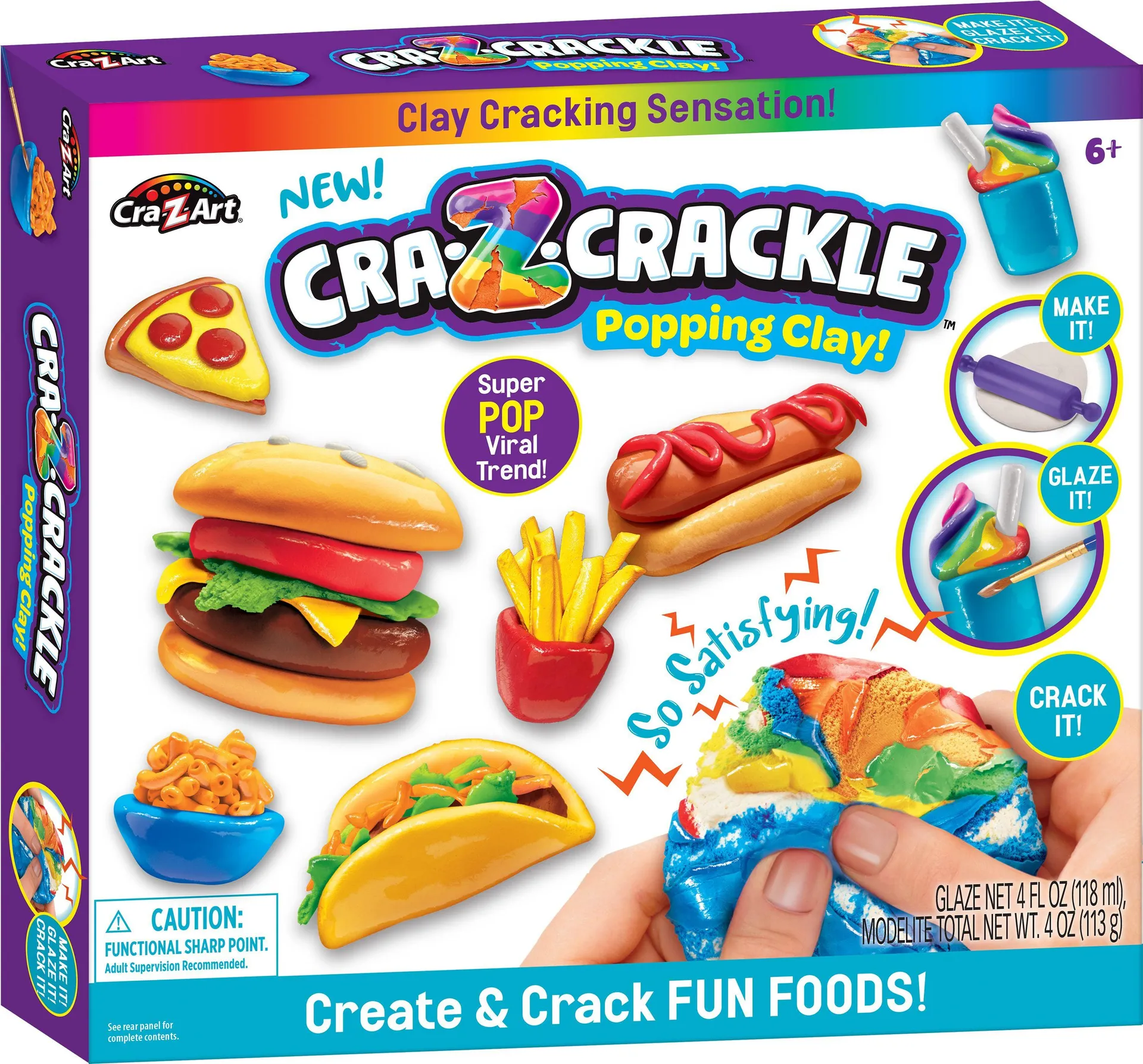 CRA-Z-ART CRA-Z-CRACKLE POPPING CLAY CREATE & CRACK FUN FOODS