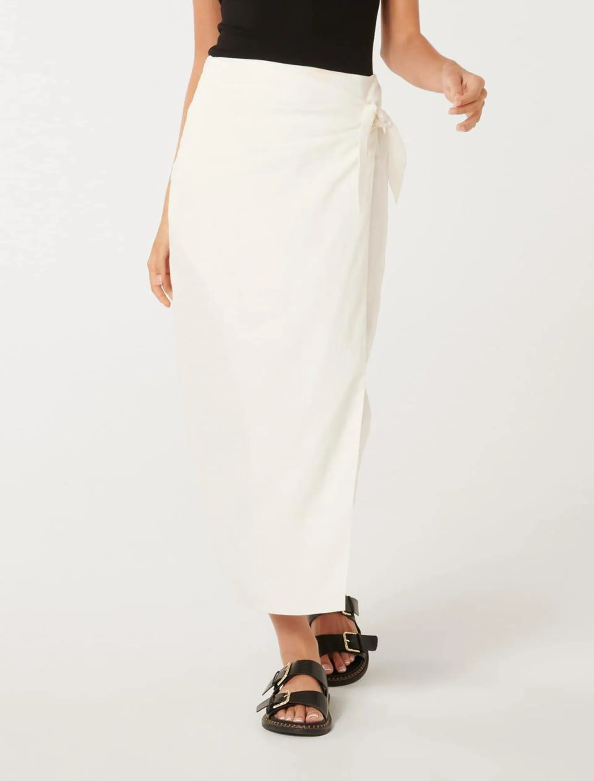 Maeve Linen Wrap Skirt