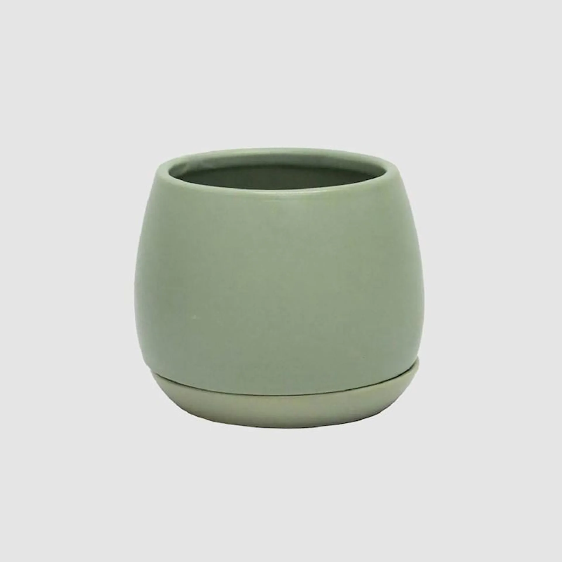 Boston Living Ceramic Planter Pots Round Desert Sage 12.5cmh
