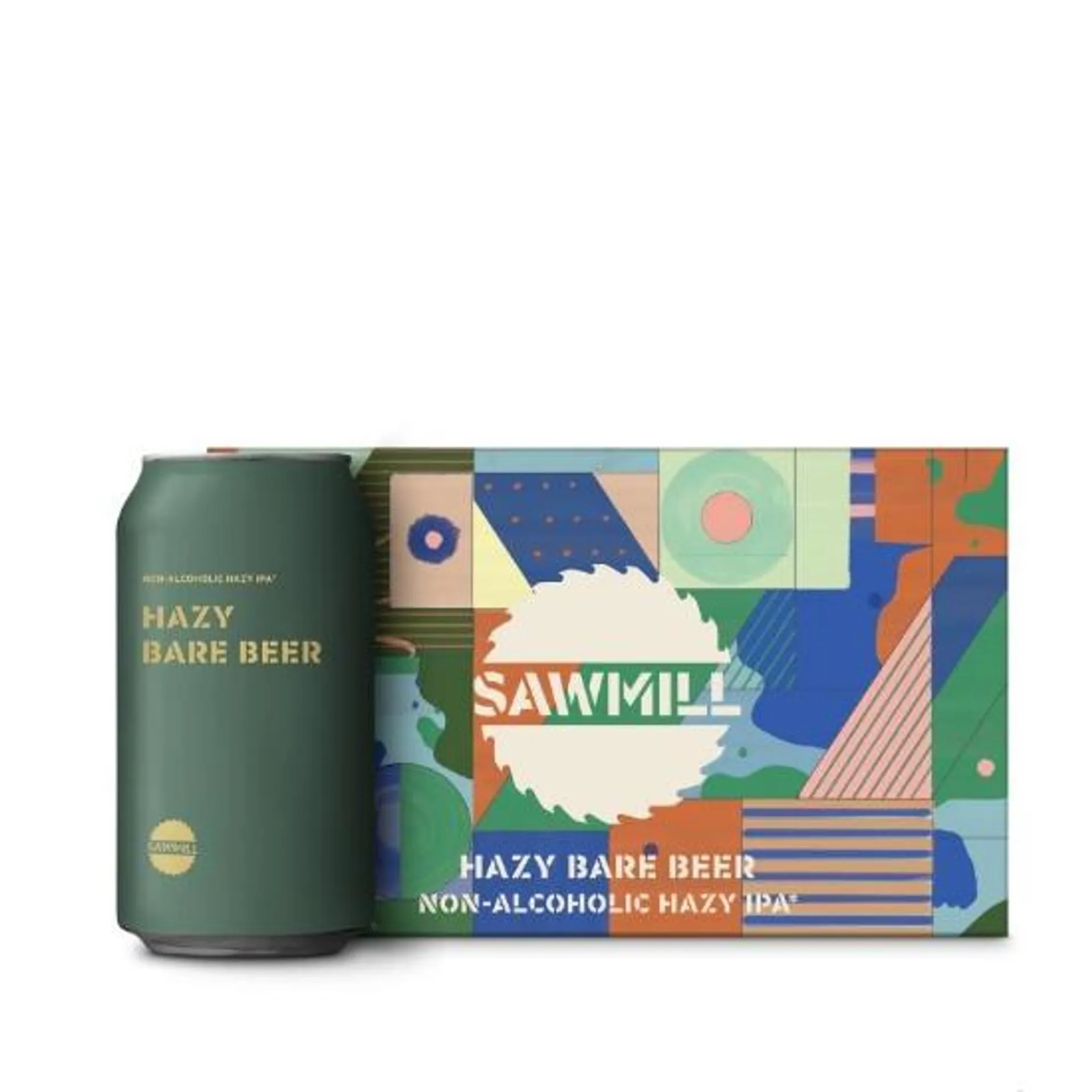 Sawmill Hazy Bare Beer Non-Alcoholic Hazy IPA Cans 6x330ml