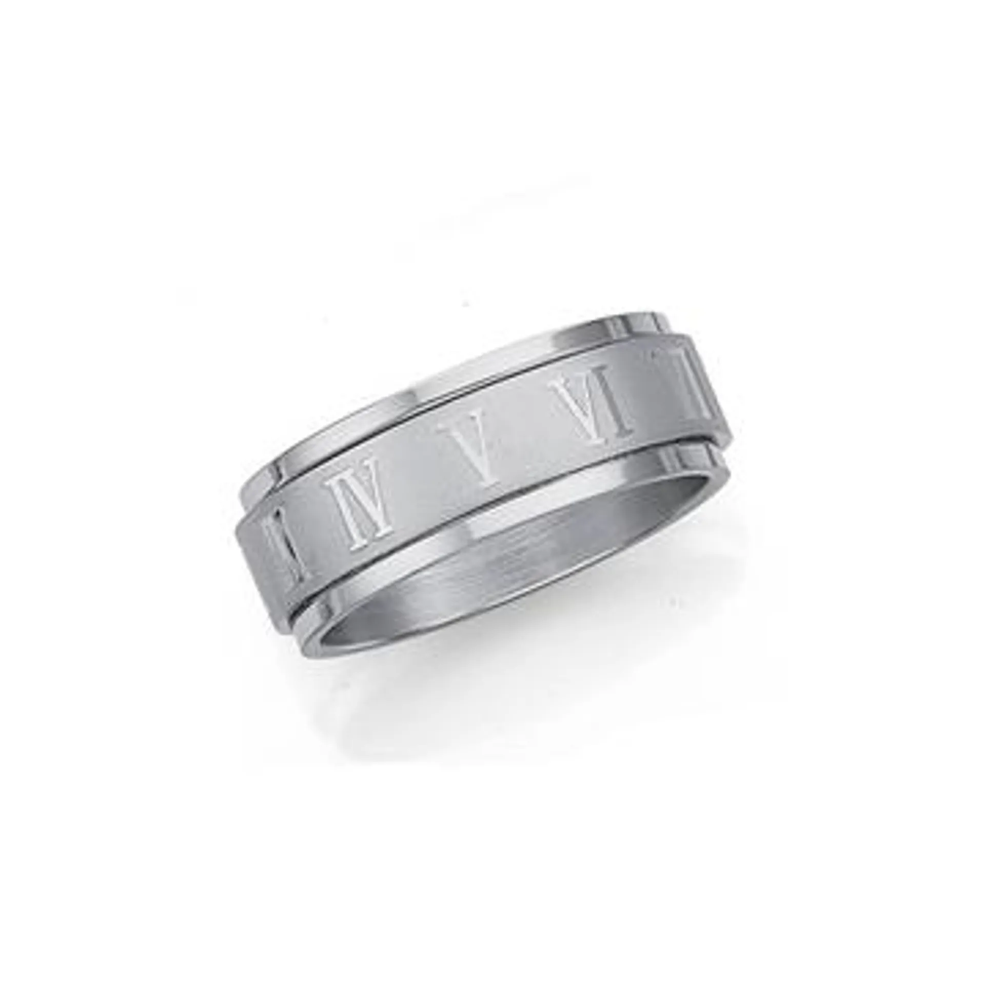 Stainless Steel Roman Numeral Ring