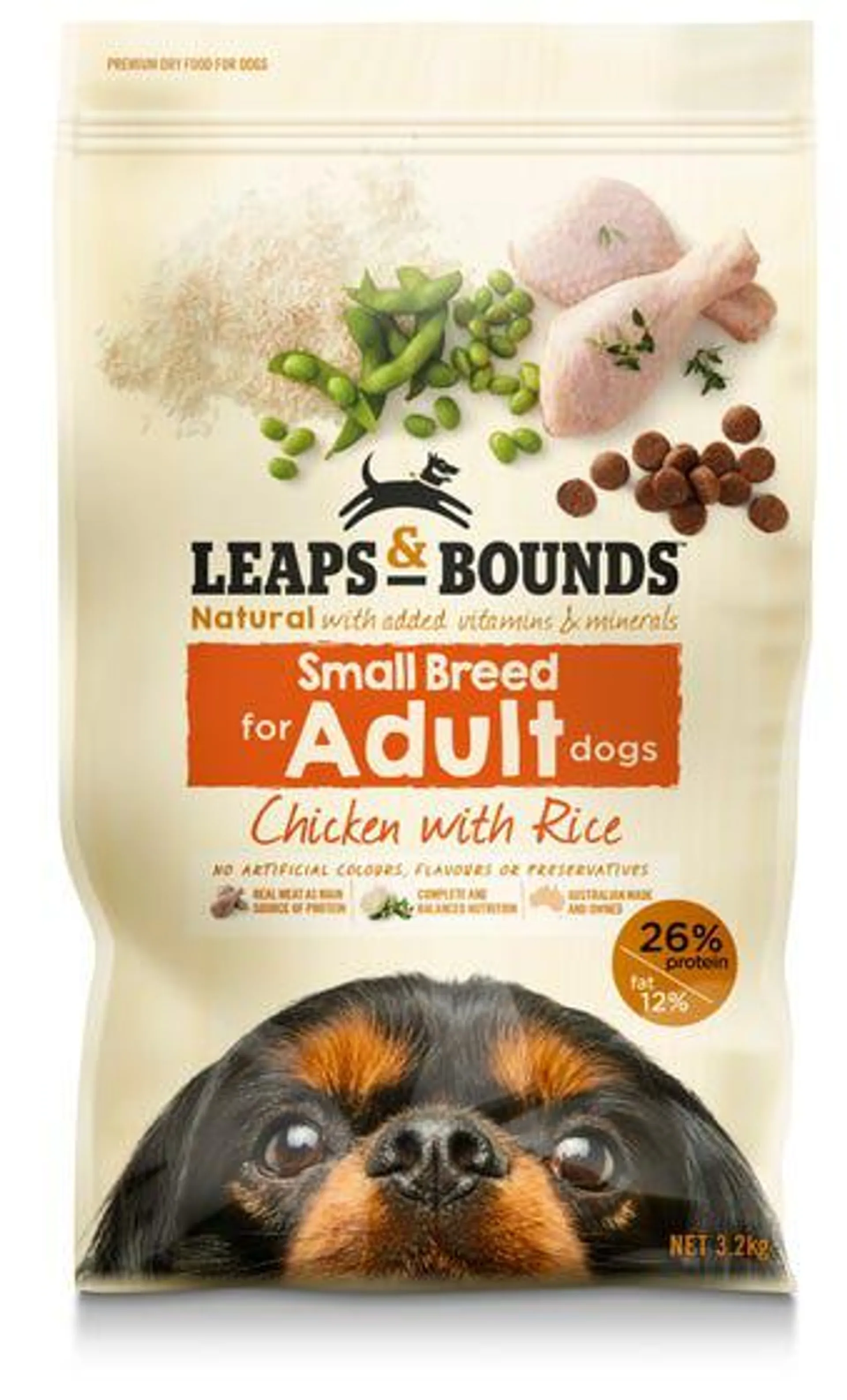 Leaps & Bounds Small Breed Chicken And Rice Adult Dog Food 3.2kg