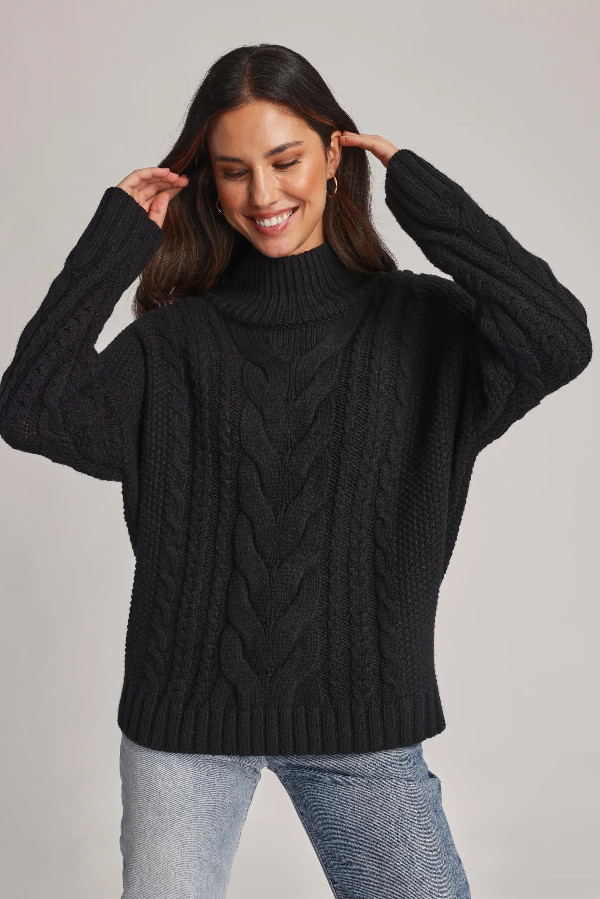 Mara Wool Blend Cable Knit Sweater