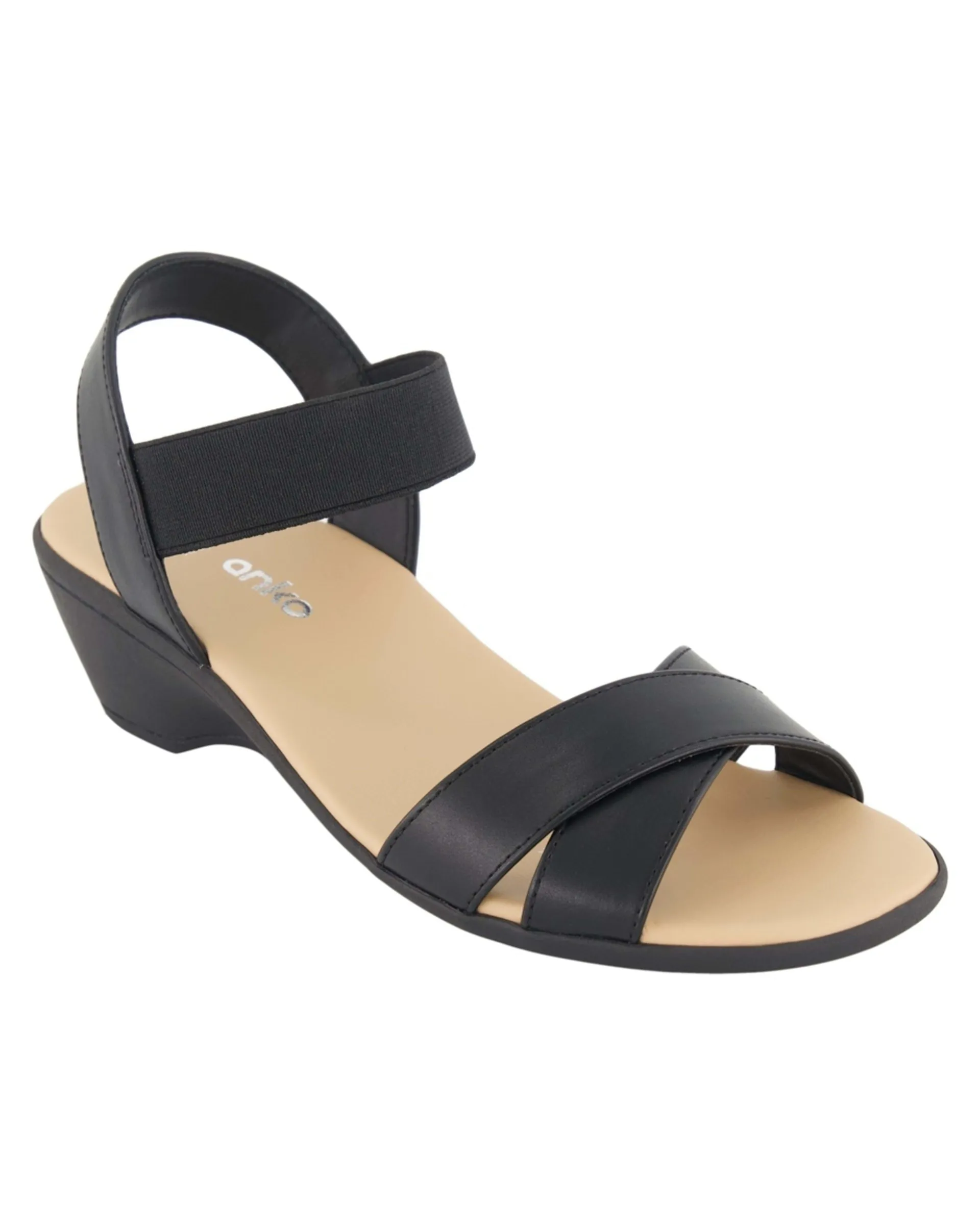 Low Wedge Elastic Upper Sandals