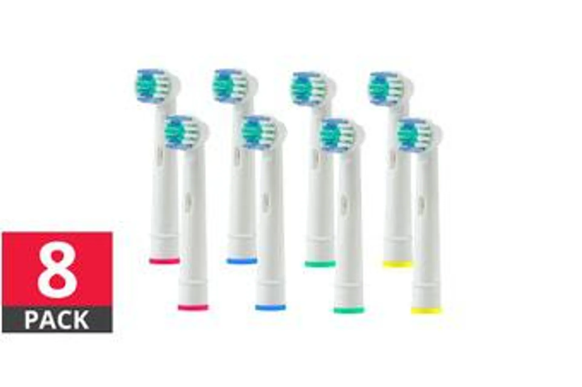 8 Pack Replacement Toothbrush Heads - Oral-B Compatible
