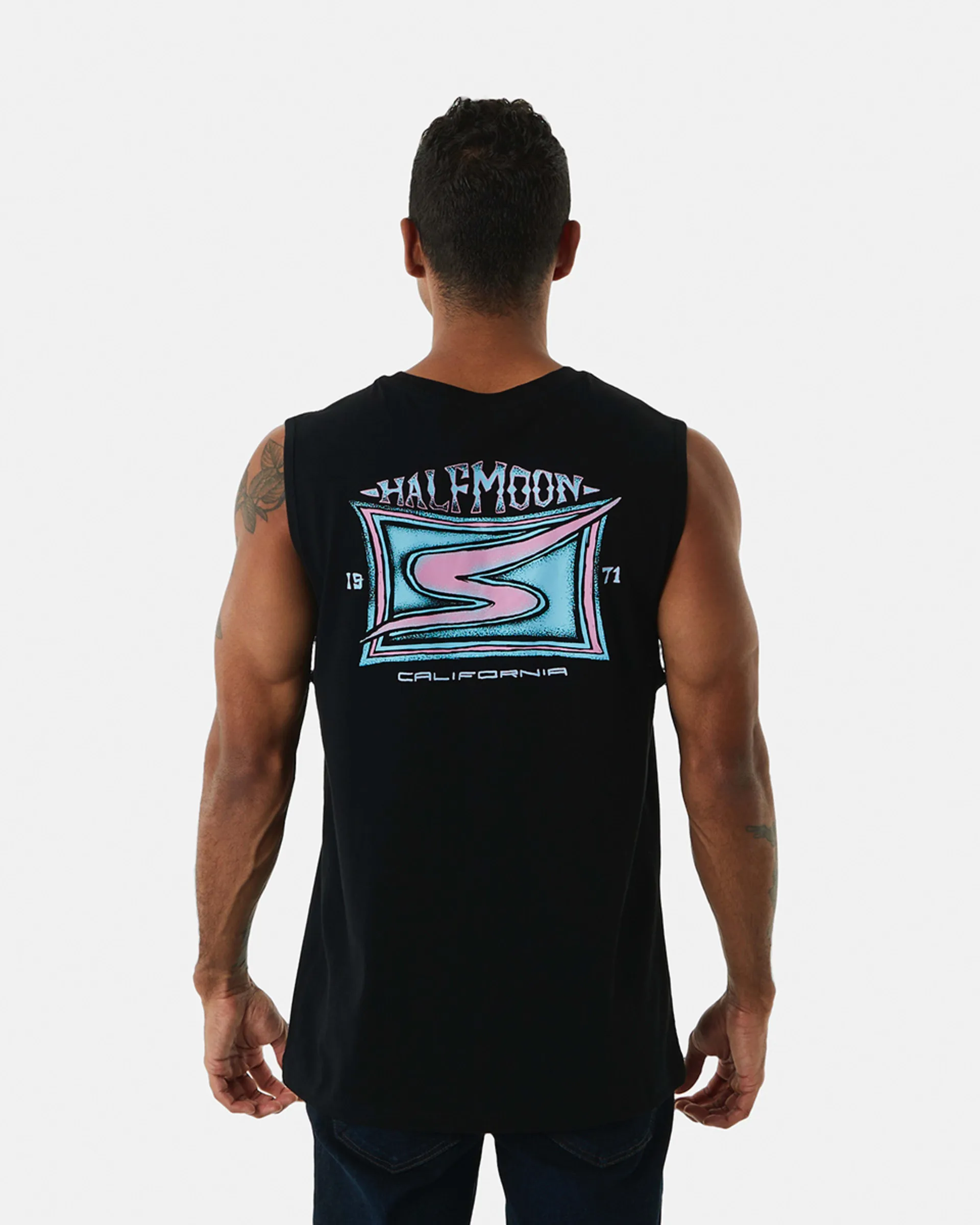 Front and Back Bright Graphic Muscle