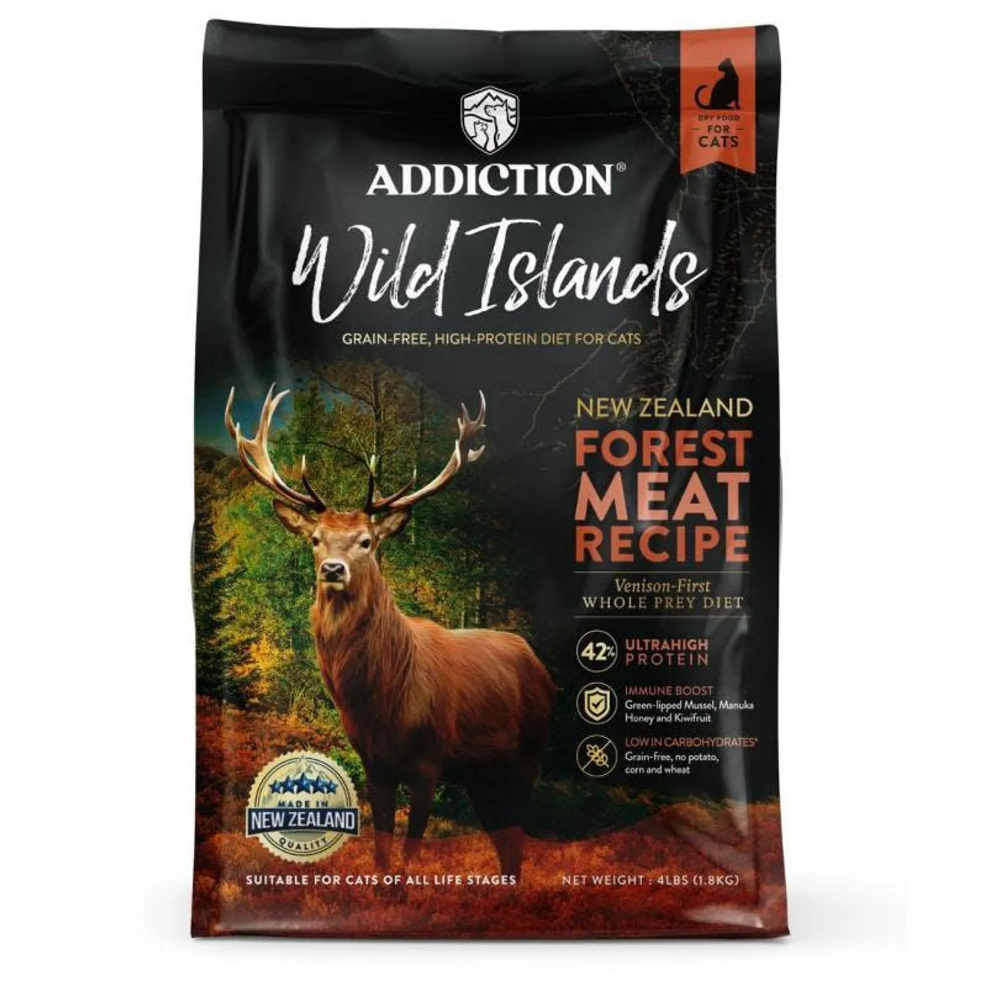 Addiction Wild Islands Forest Meat Venison High Protein Dry Cat Food