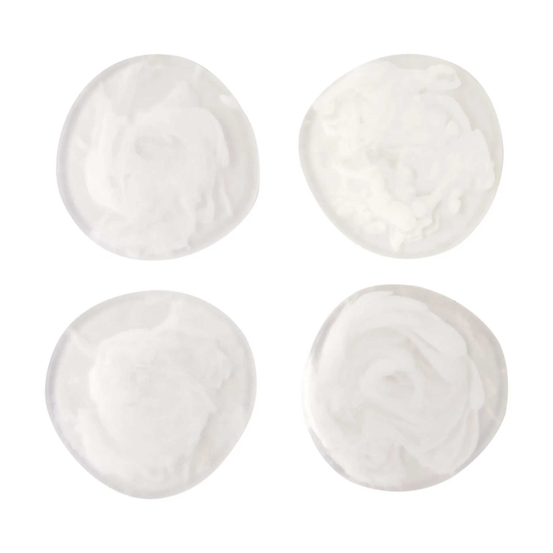 4 Pack Resin White Irregular Coasters