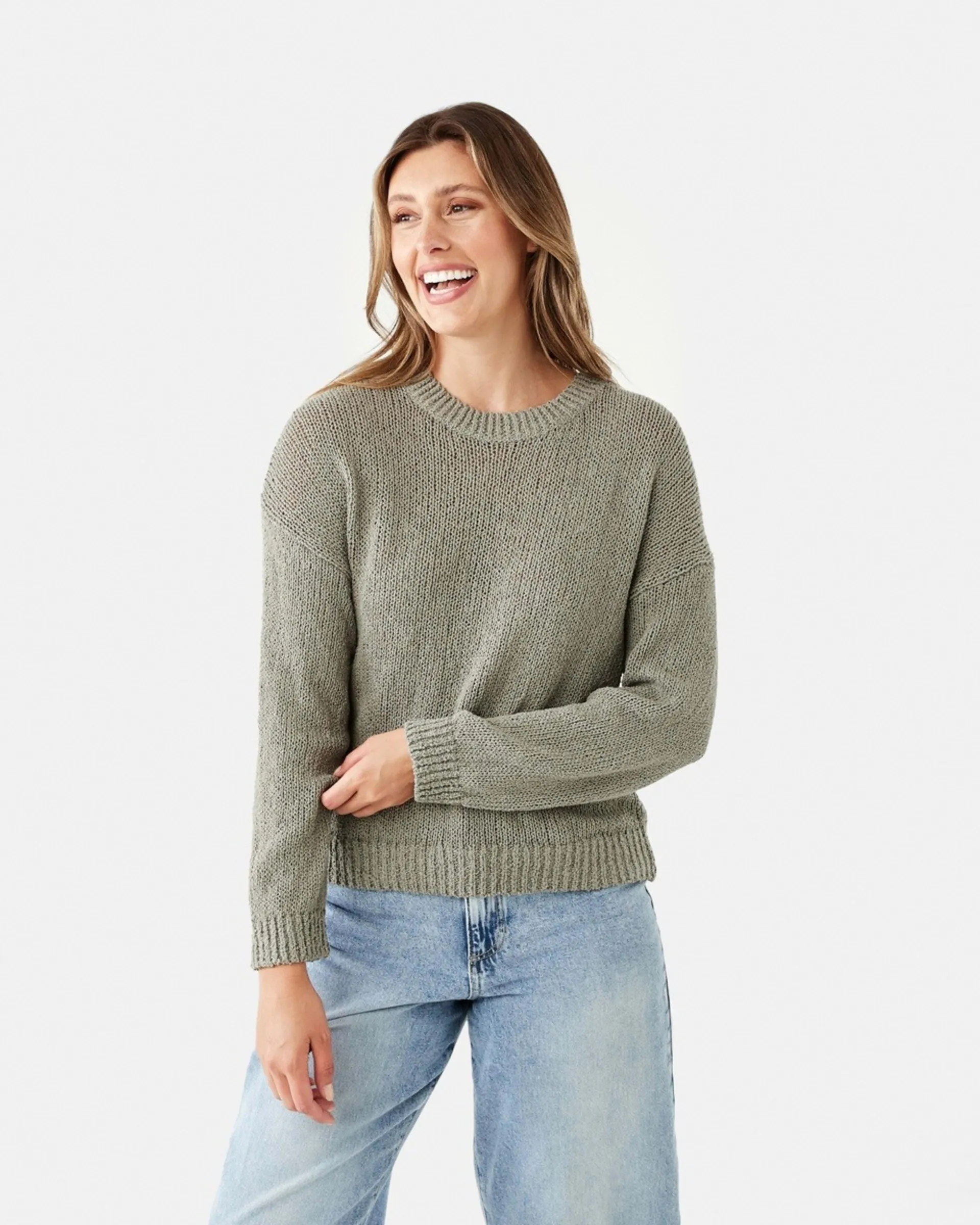 Cotton Slub Crew Jumper