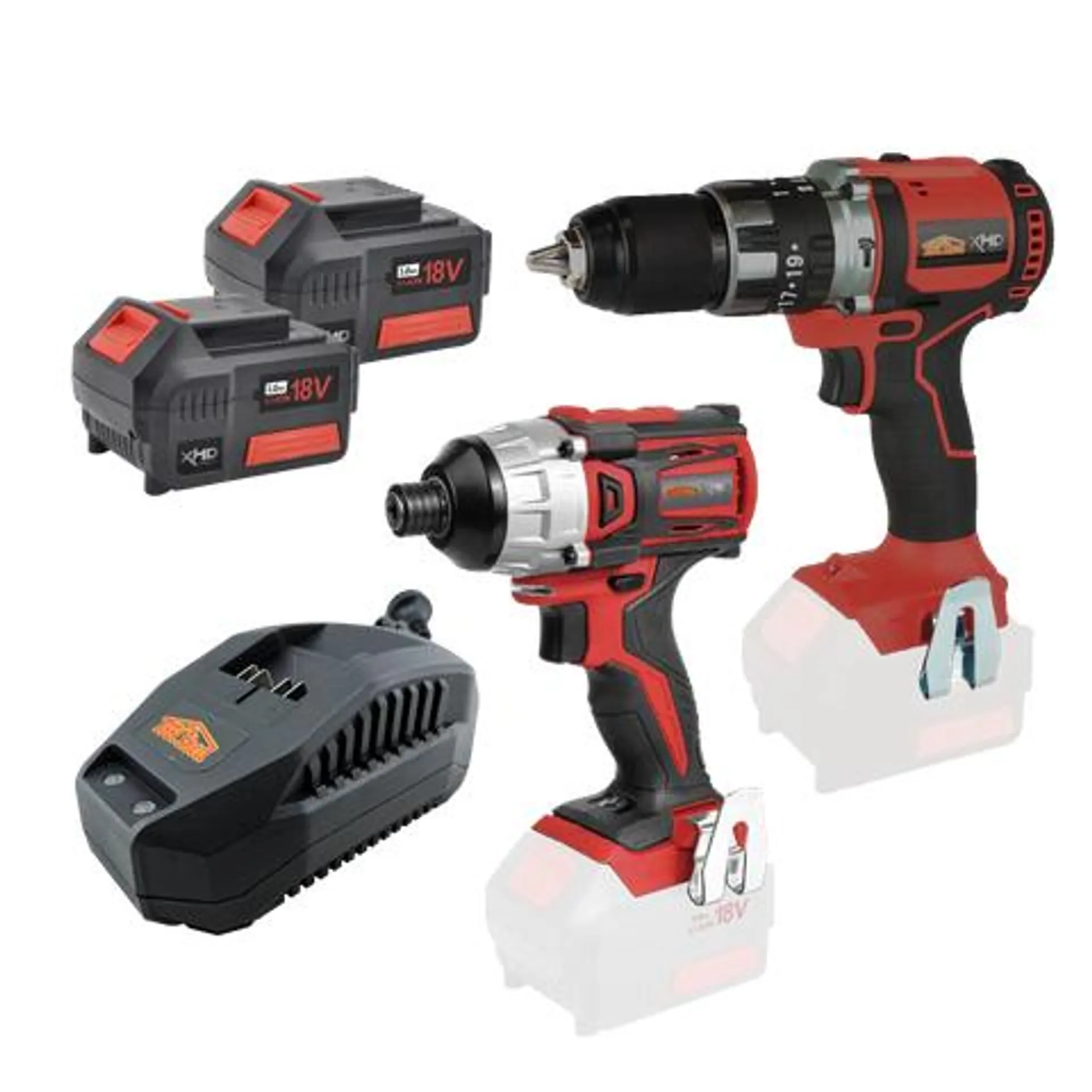 XHD Lithium Cordless Hammer Drill and Impact Driver Brushless 18V 3Ah