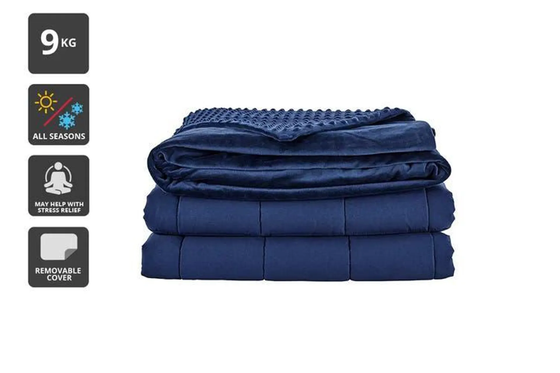Ovela Mink Dot Weighted Cotton Blanket (Navy, 9KG)