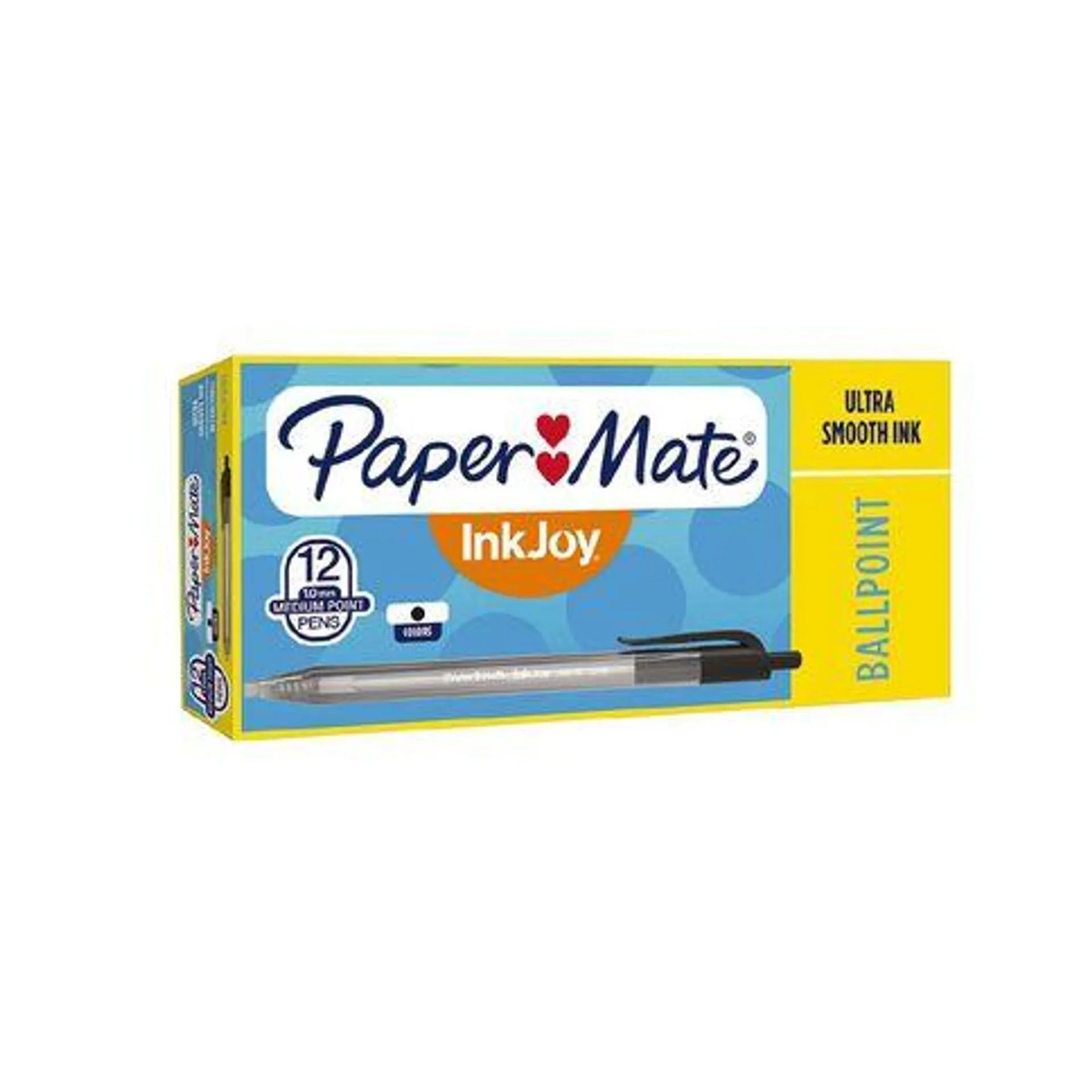 Paper Mate InkJoy 100RT Ballpoint Pens Black Black 12 Pack