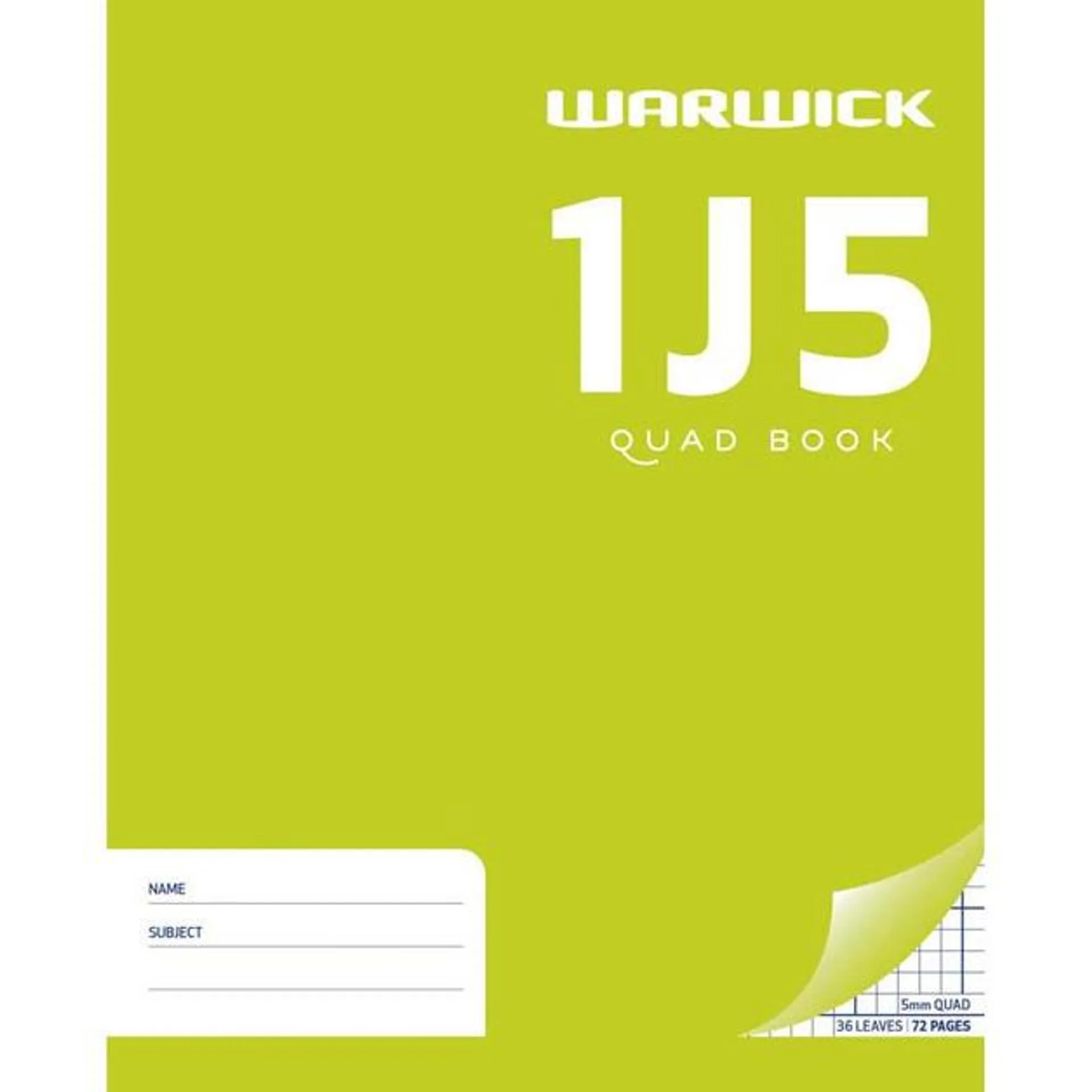 Warwick 1J5 36lf 5mm Quad Exercise Book