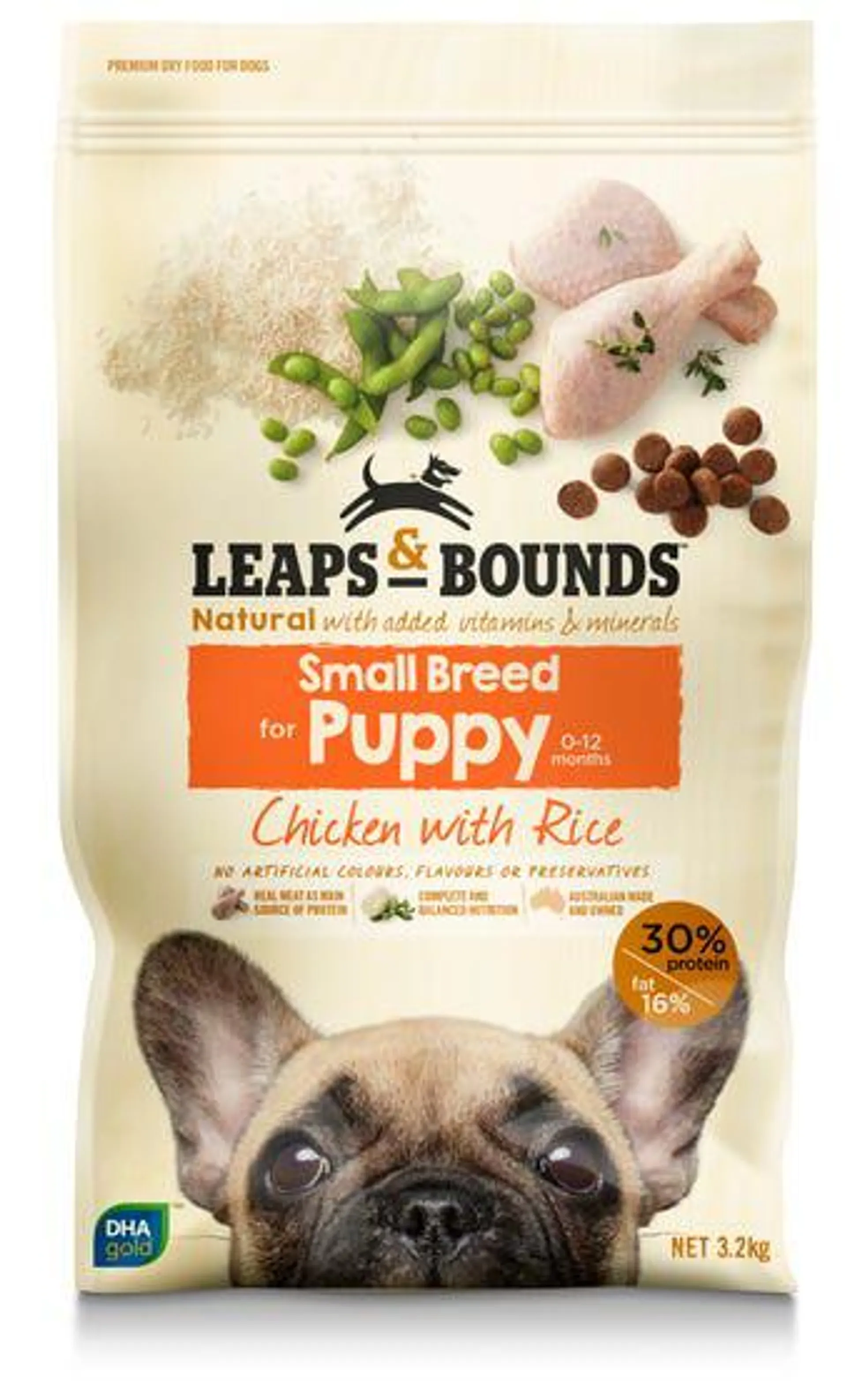 Leaps & Bounds Small Breed Chicken And Rice Puppy Food 3.2kg