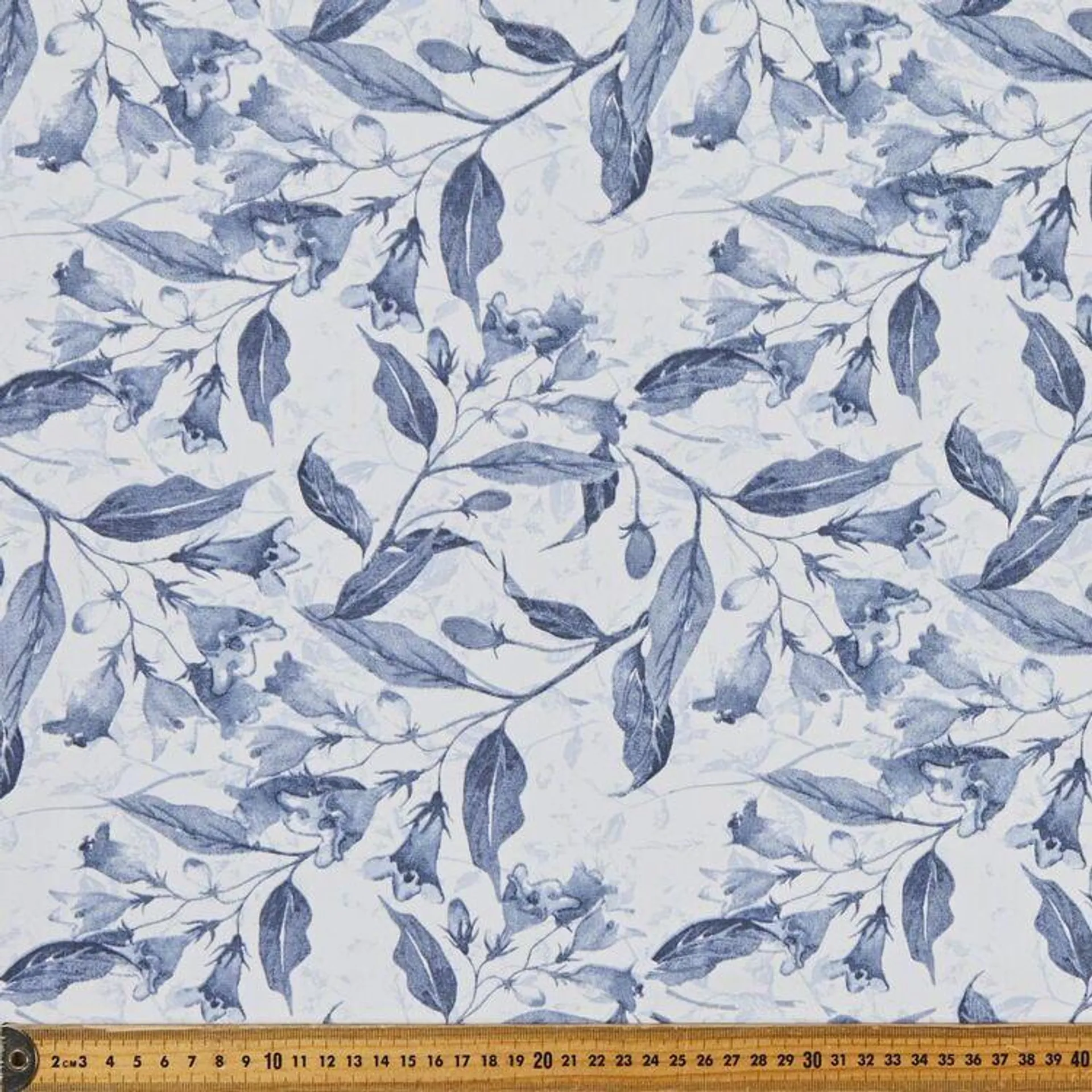 Algiers 3 Pass 120 cm Blockout Curtain Fabric Blue 120 cm