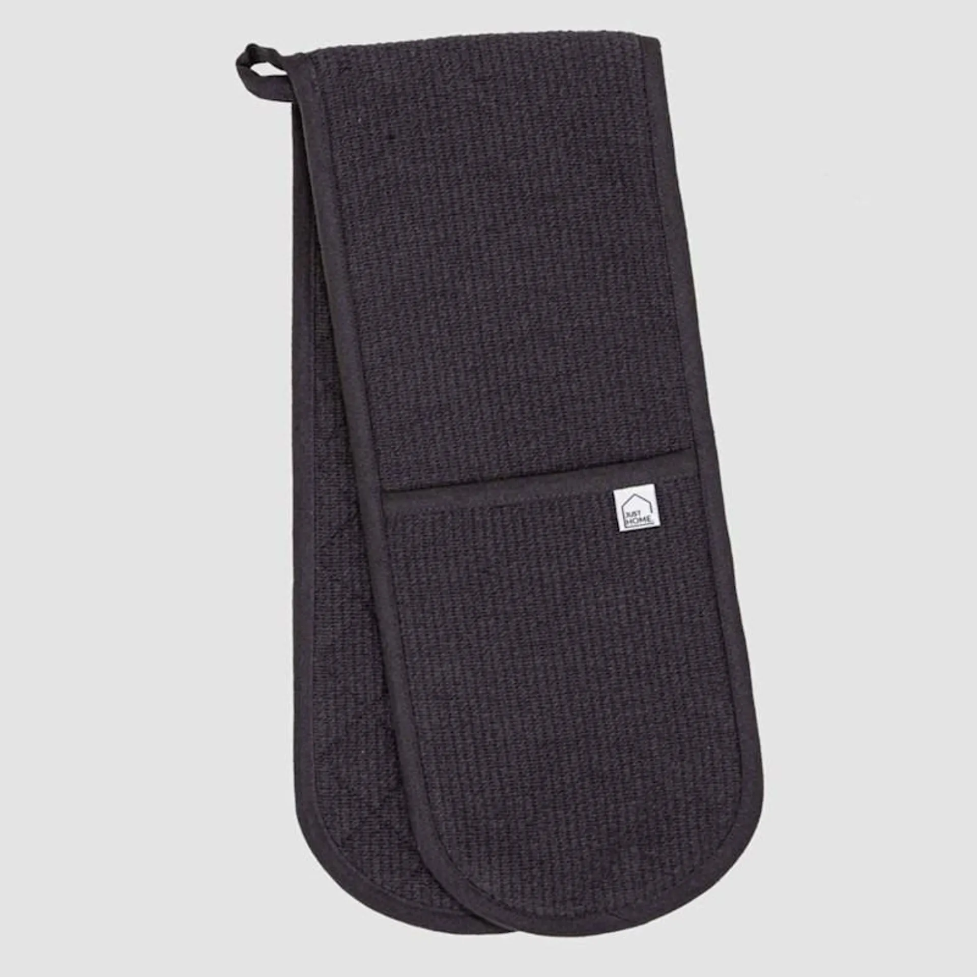 Just Home Wells Double Oven Glove Charcoal