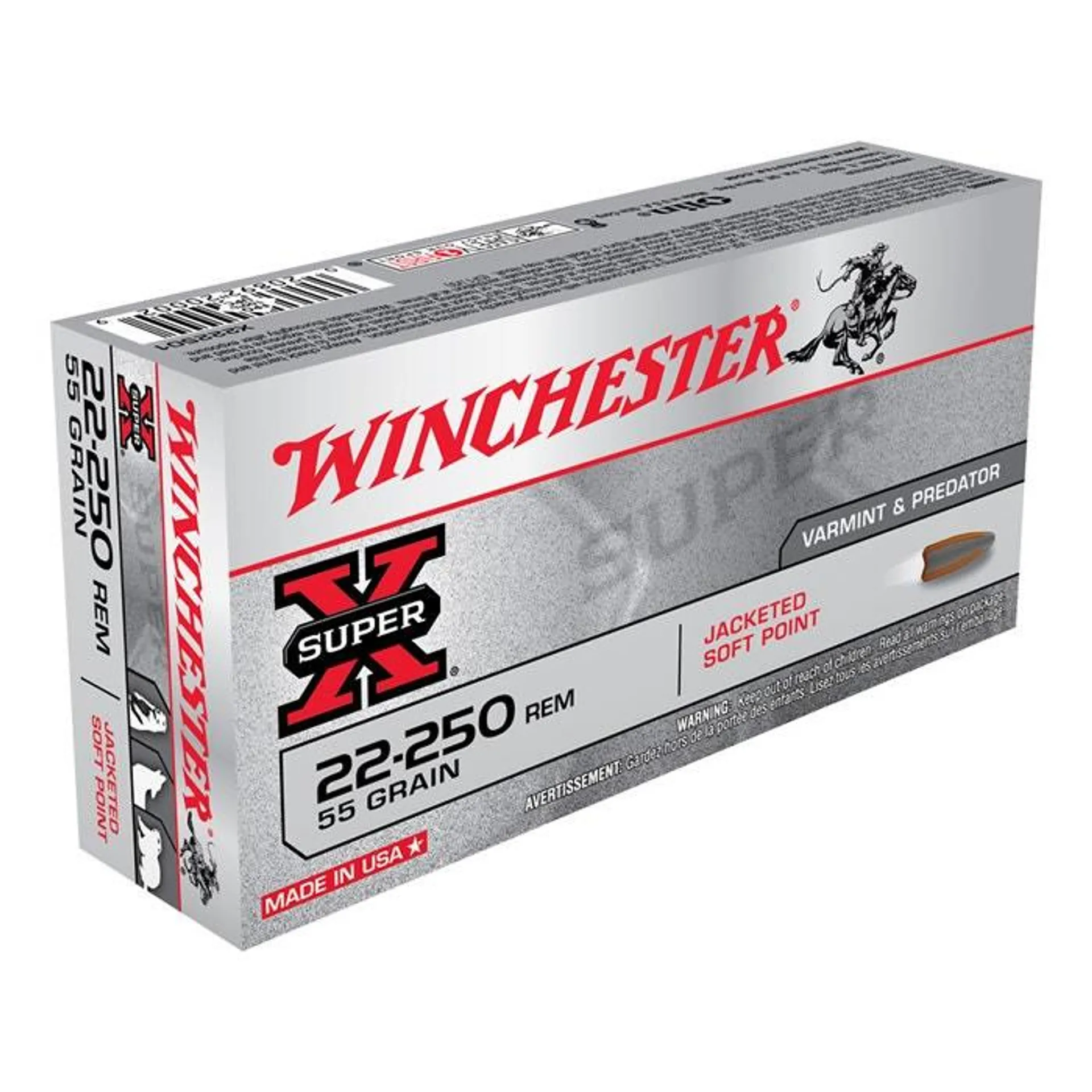 Winchester SuperX .22-250Rem 55gr JSP (20)