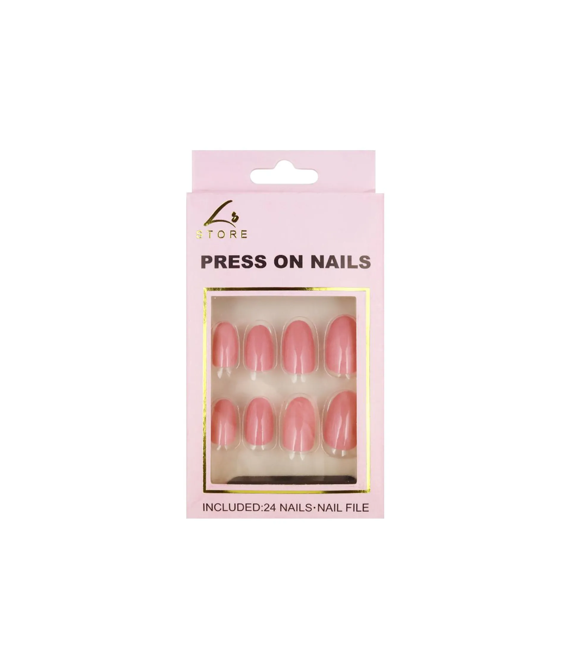 Soot Pink Round Press On Nails 24pc
