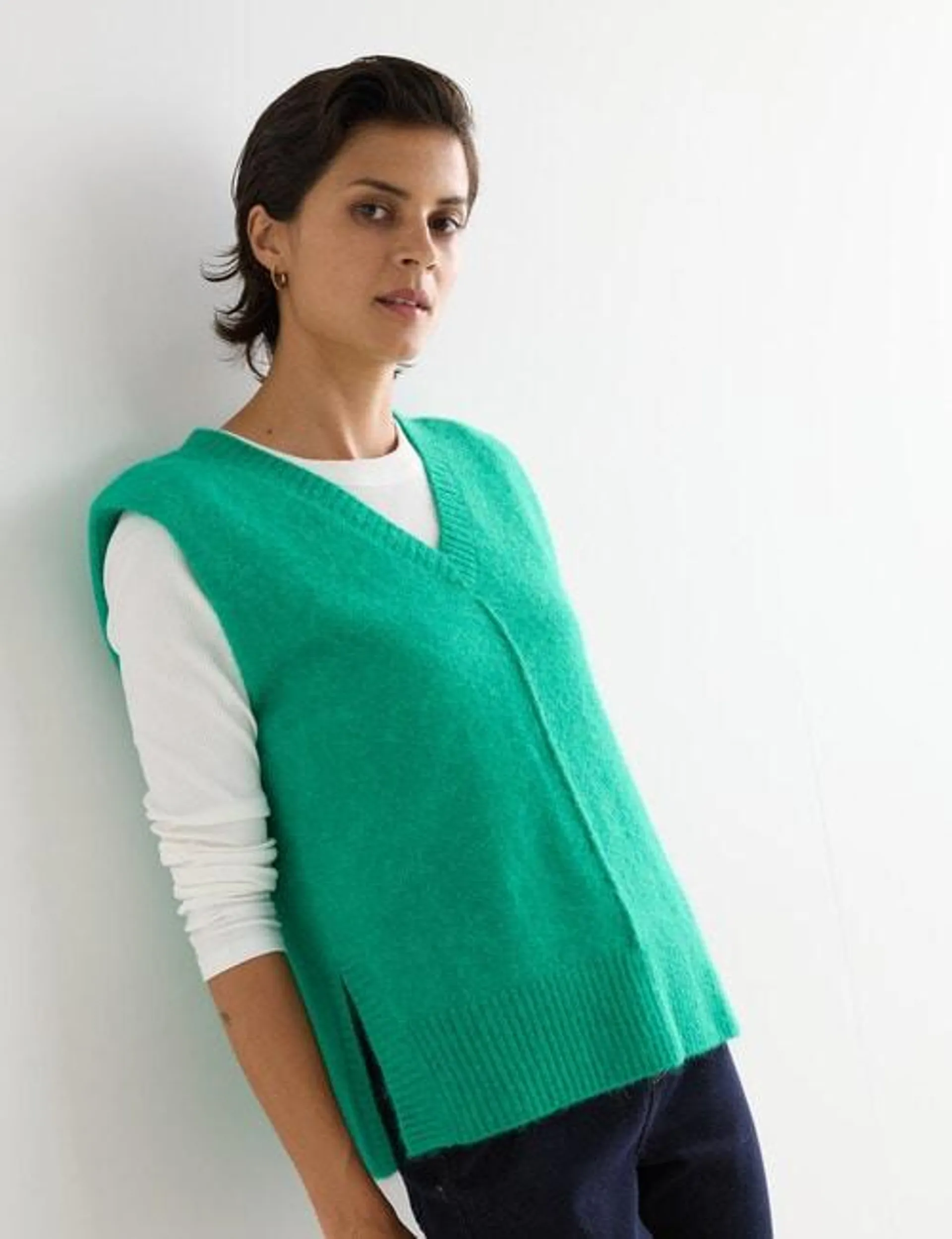 Jigsaw Cosy Vest, Bright Green