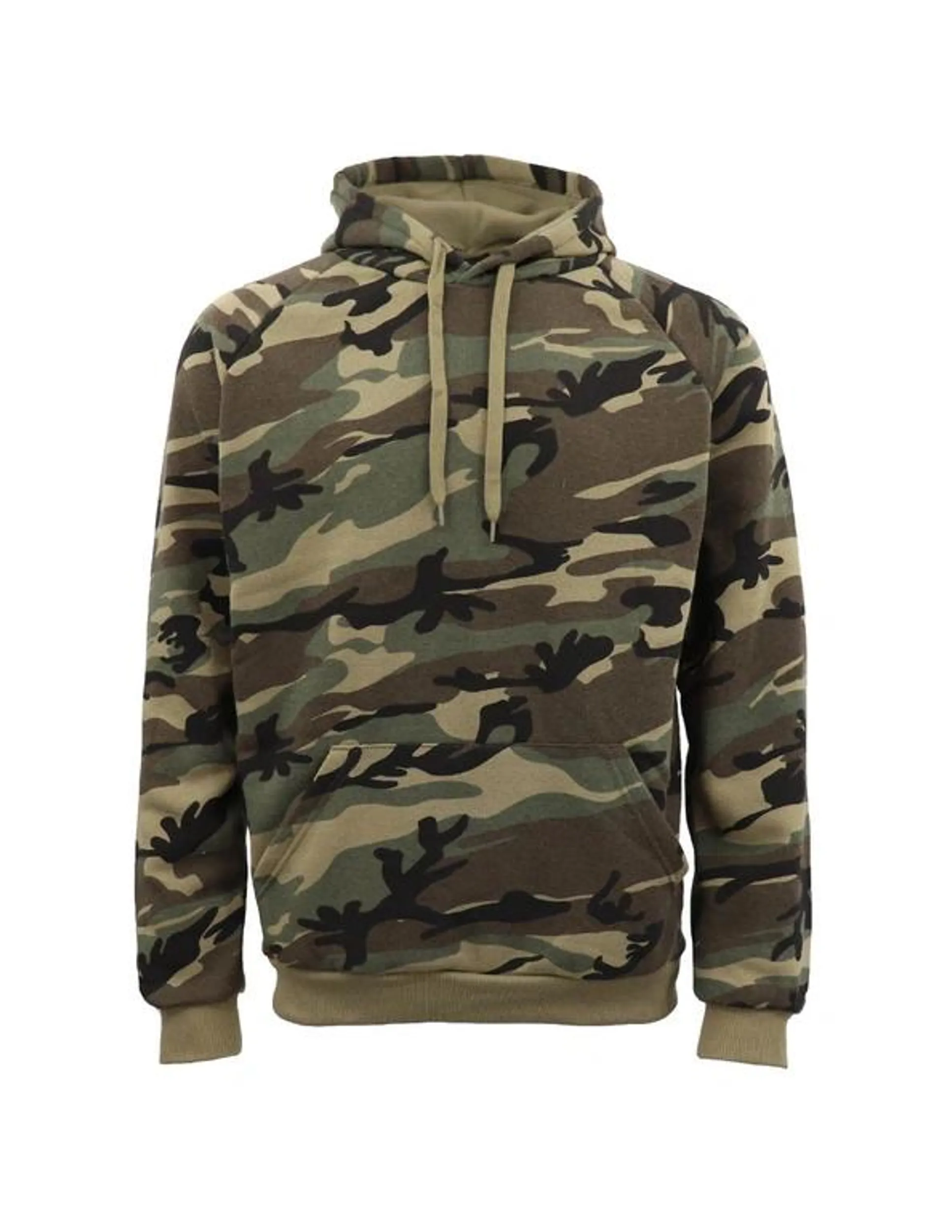Adult Men's Fleece Pullover Hoodie Hooded Jacket Military Camouflage Sweater - Olive Camo