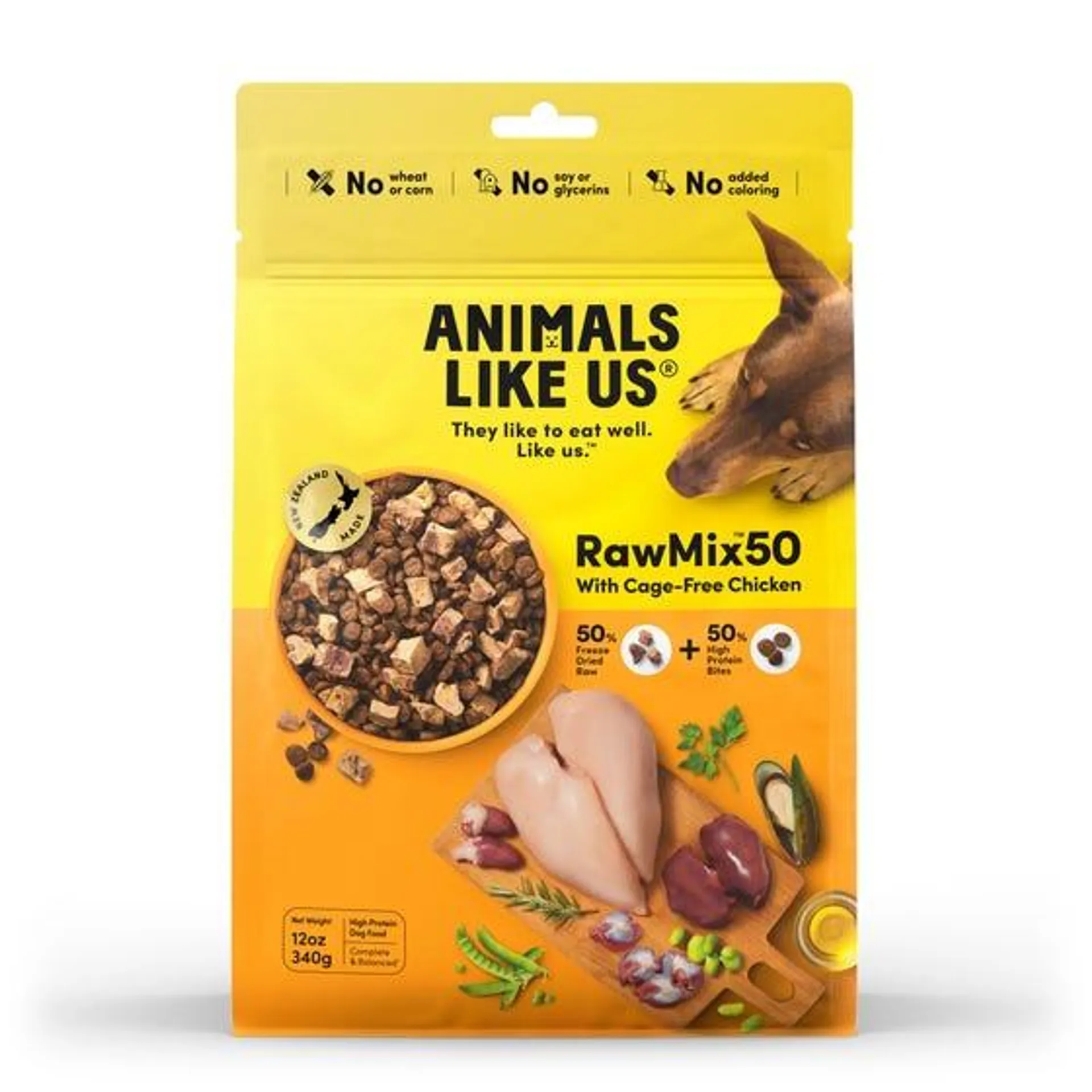 Animals Like Us Rawmix50 Chicken Dog Food 340g