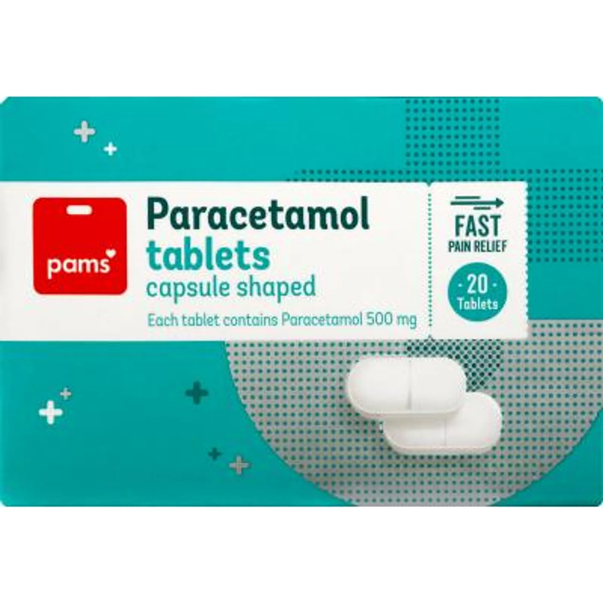 Pams Paracetamol Capsule Shaped Tablets