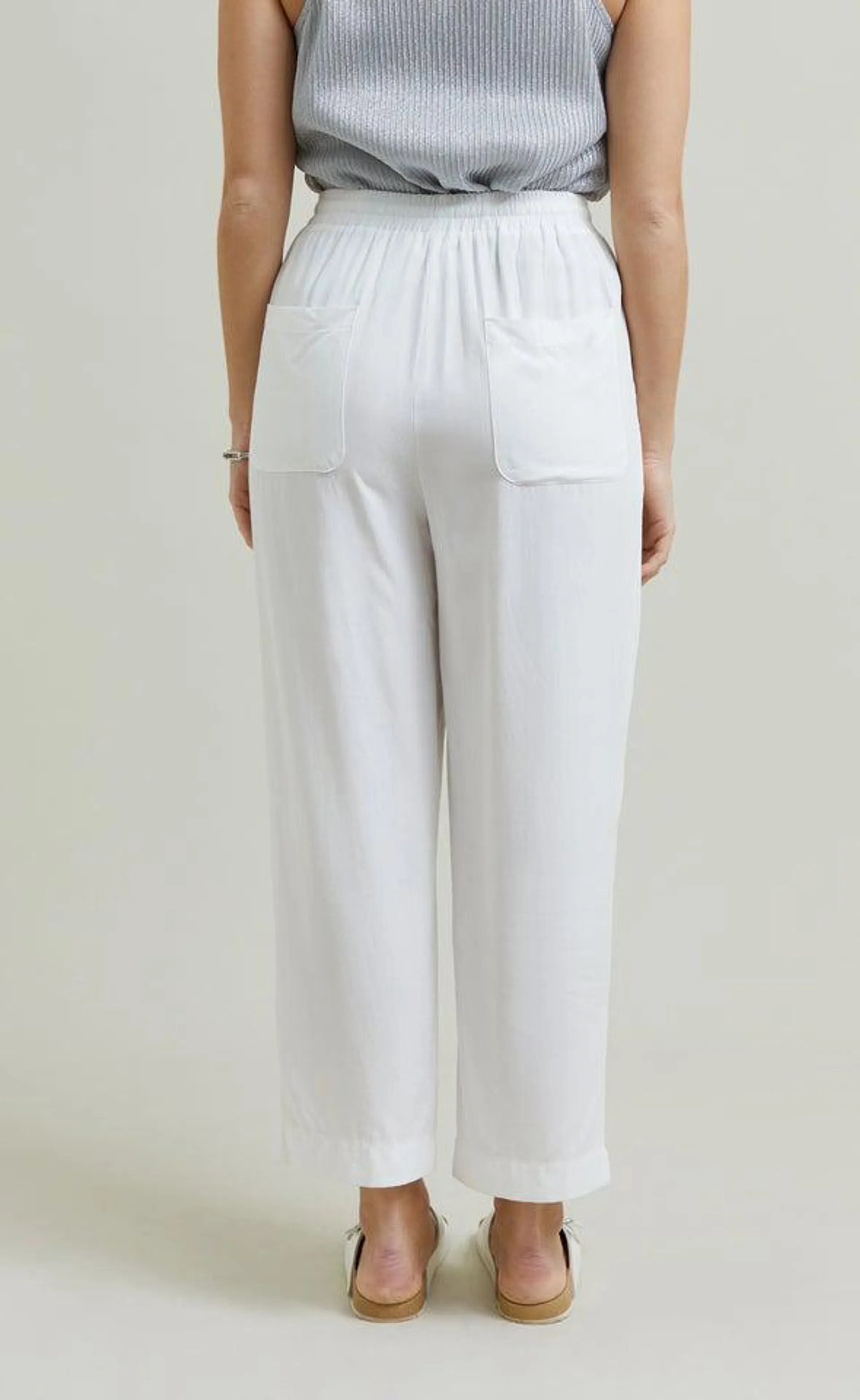 Drawcord Cropped Pants