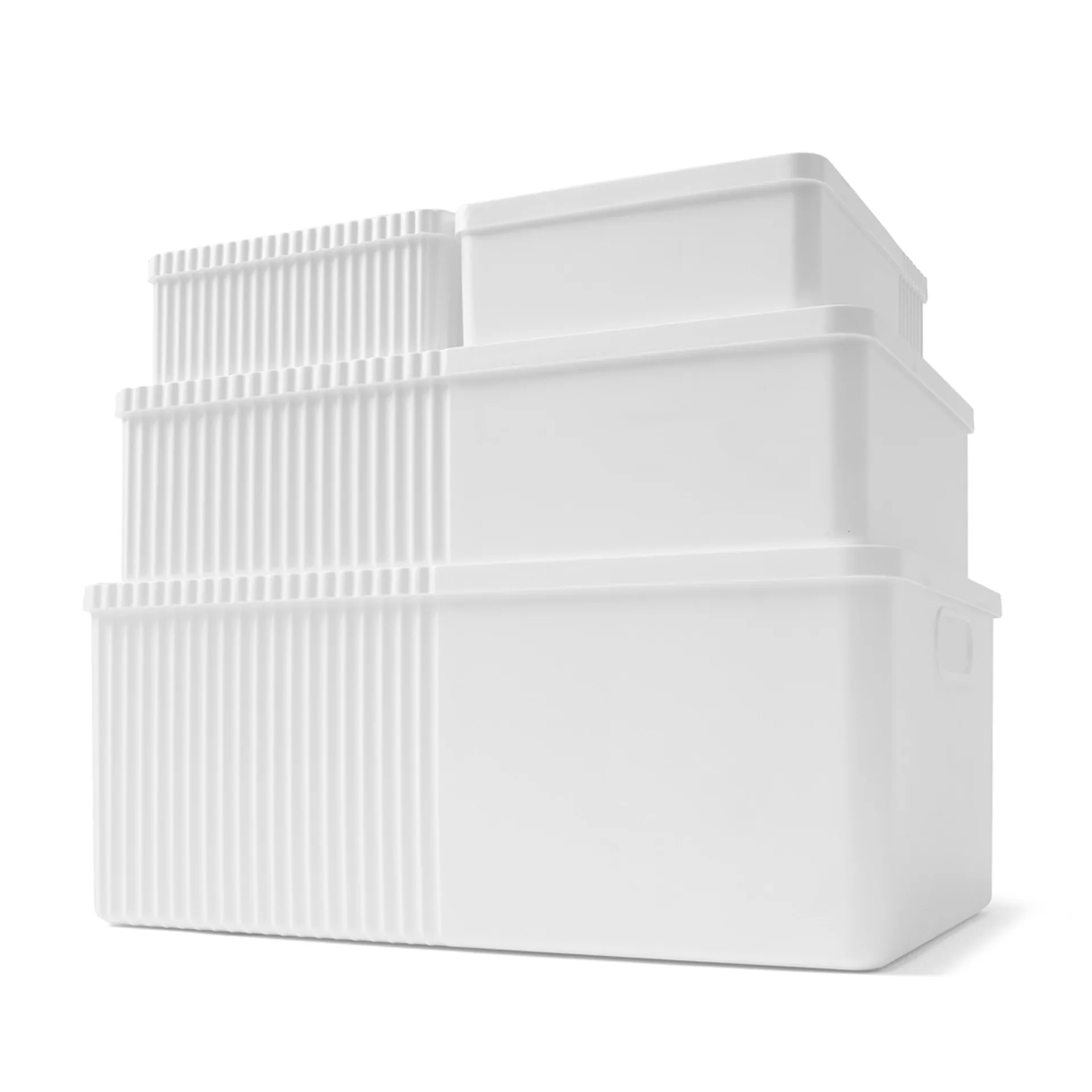 Set of 4 Stackable Boxes - White