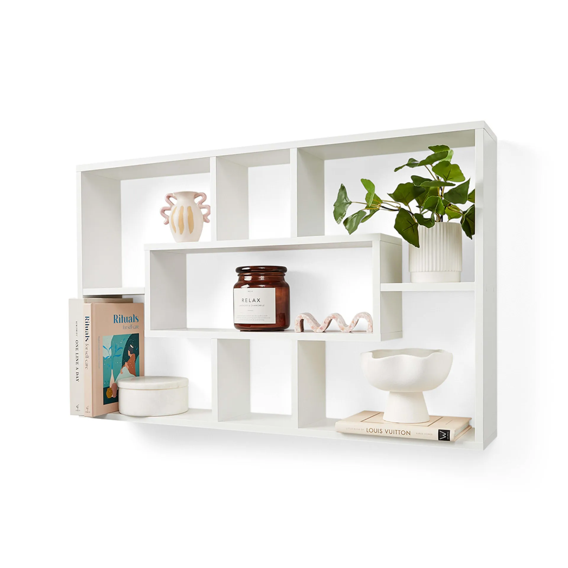 White Multi Section Shelf