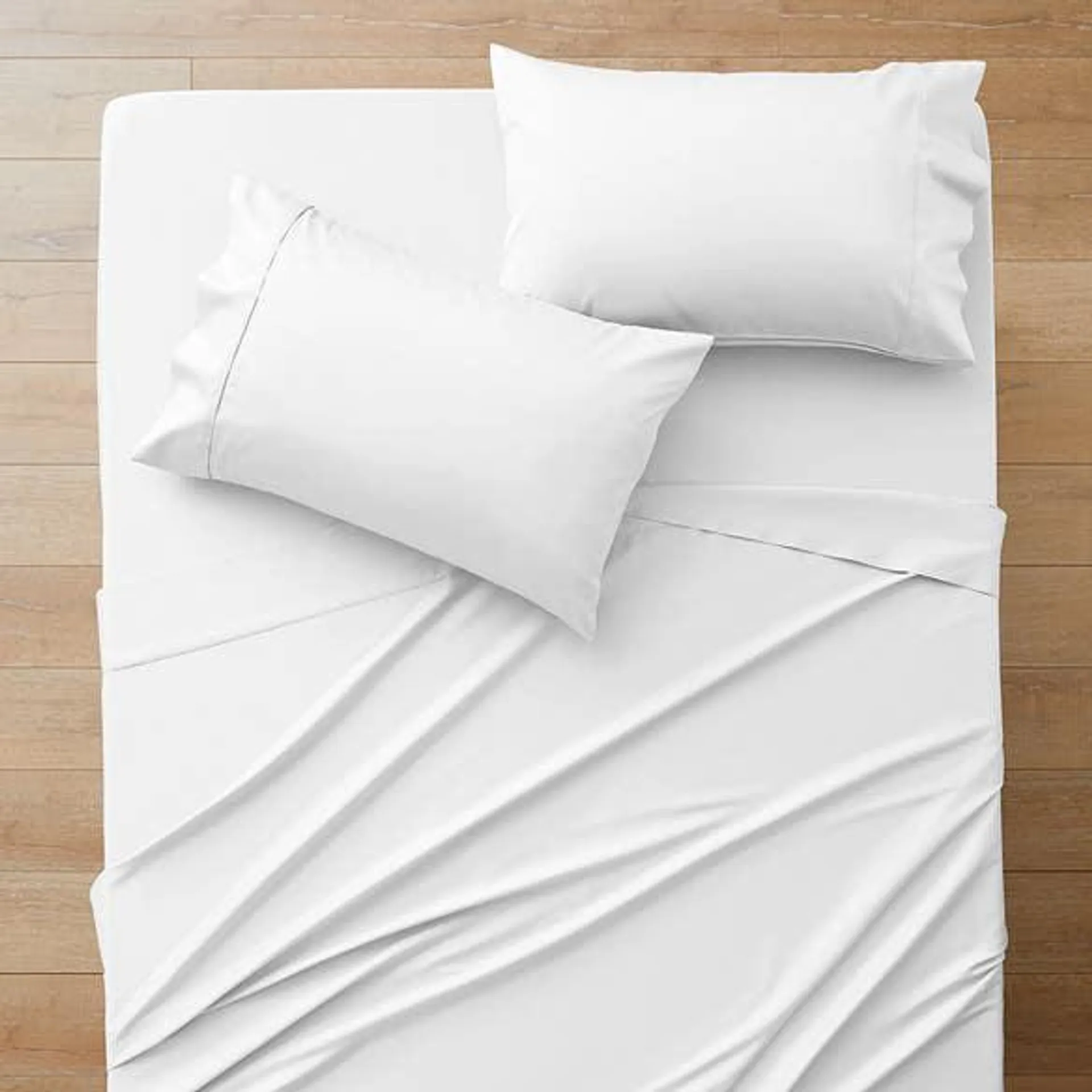 Sleeping Beauty 375 TC Cotton Sheet Set - White