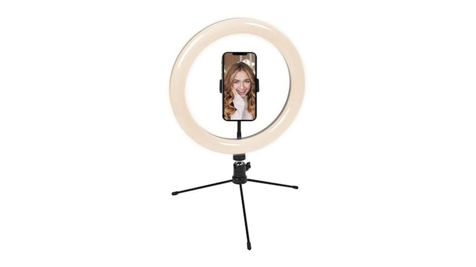 Cygnett V-Glamour 10" Ring Light with Tripod & Bluetooth Remote - Black (CY3441VCSLR)