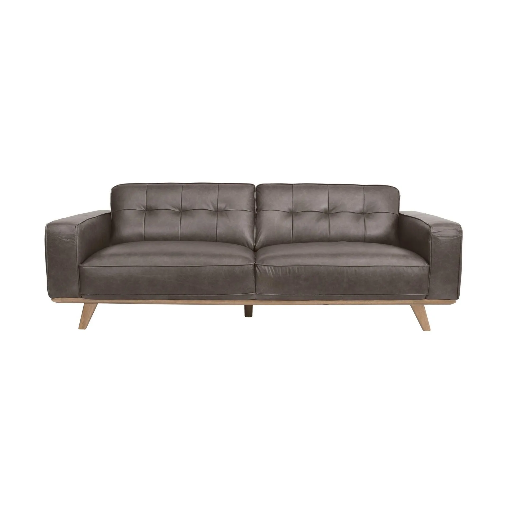 Carson 3 Seater Leather Sofa Vintage Grey C-029