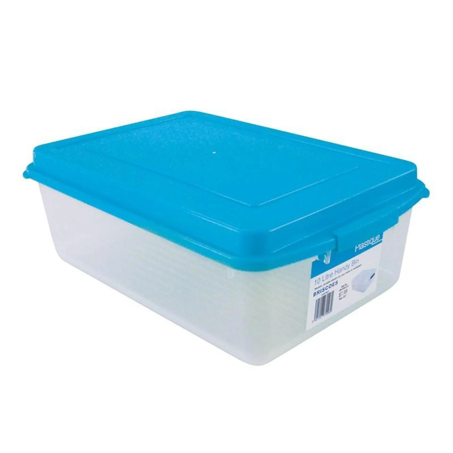 Clear Storage Container with Blue Lid - 10L