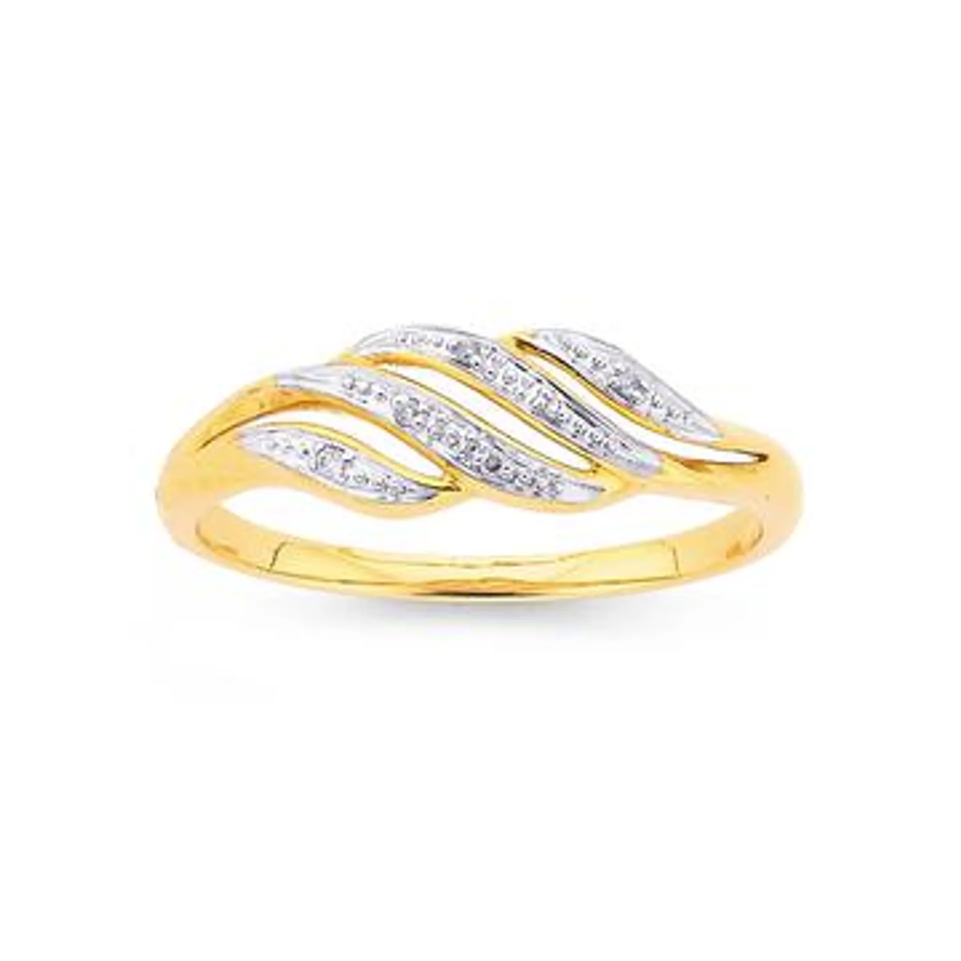 9ct, Diamond Multi Wave Dress Ring