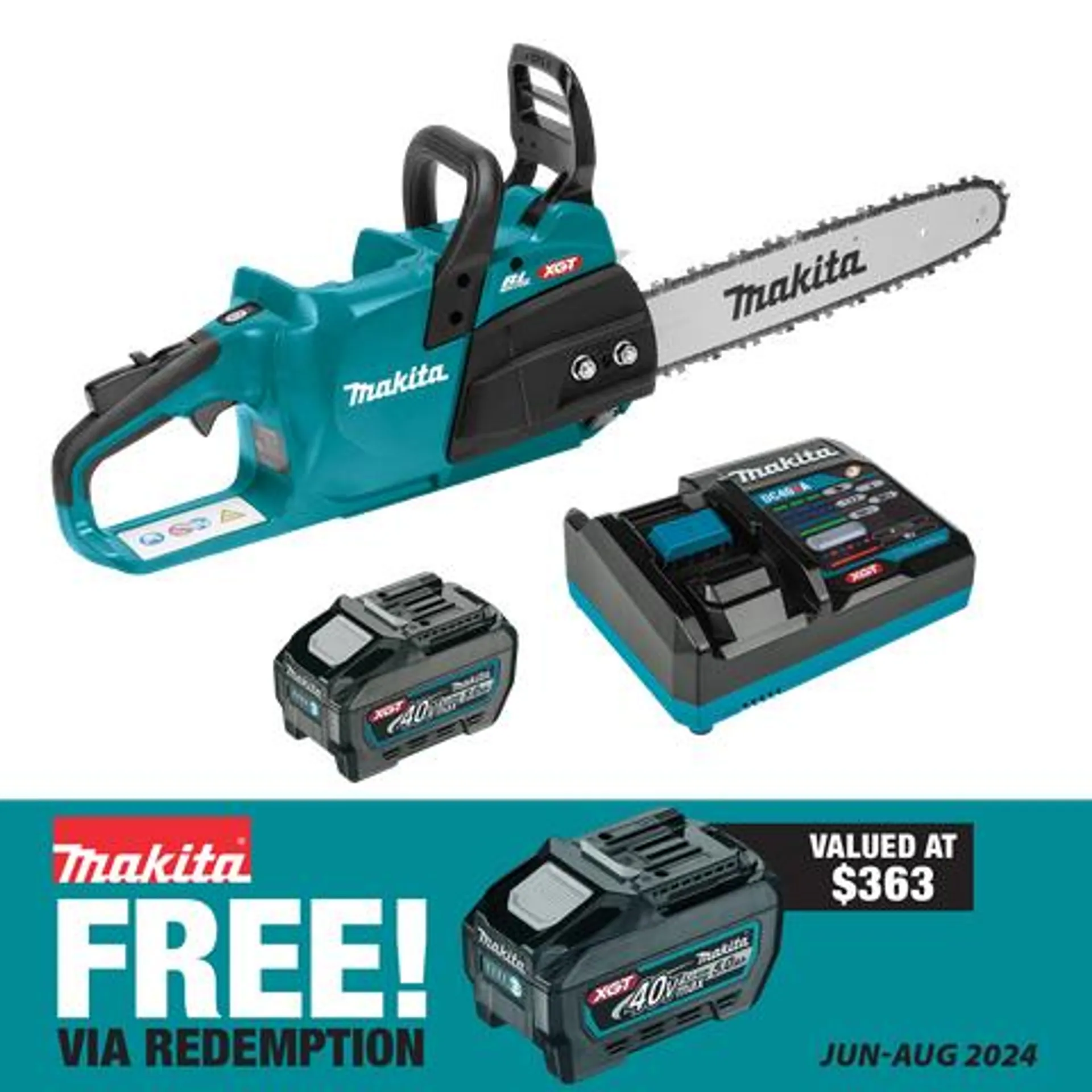 Makita XGT Cordless Chainsaw Brushless 35cm /14in 40V 5Ah