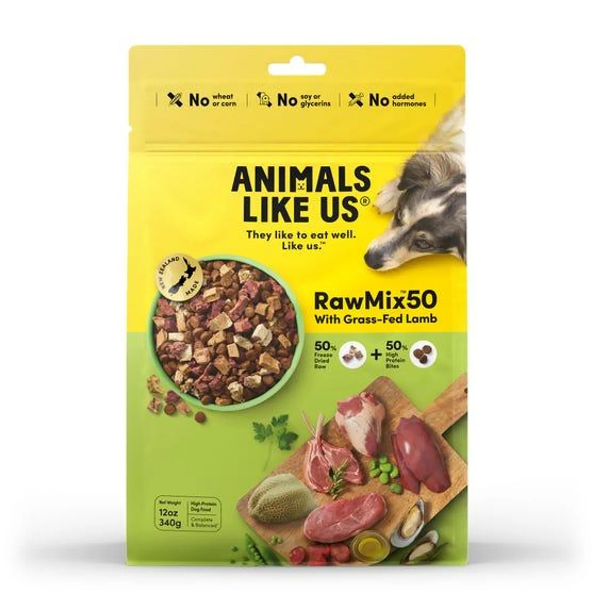 Animals Like Us Rawmix50 Lamb Dog Food 340g