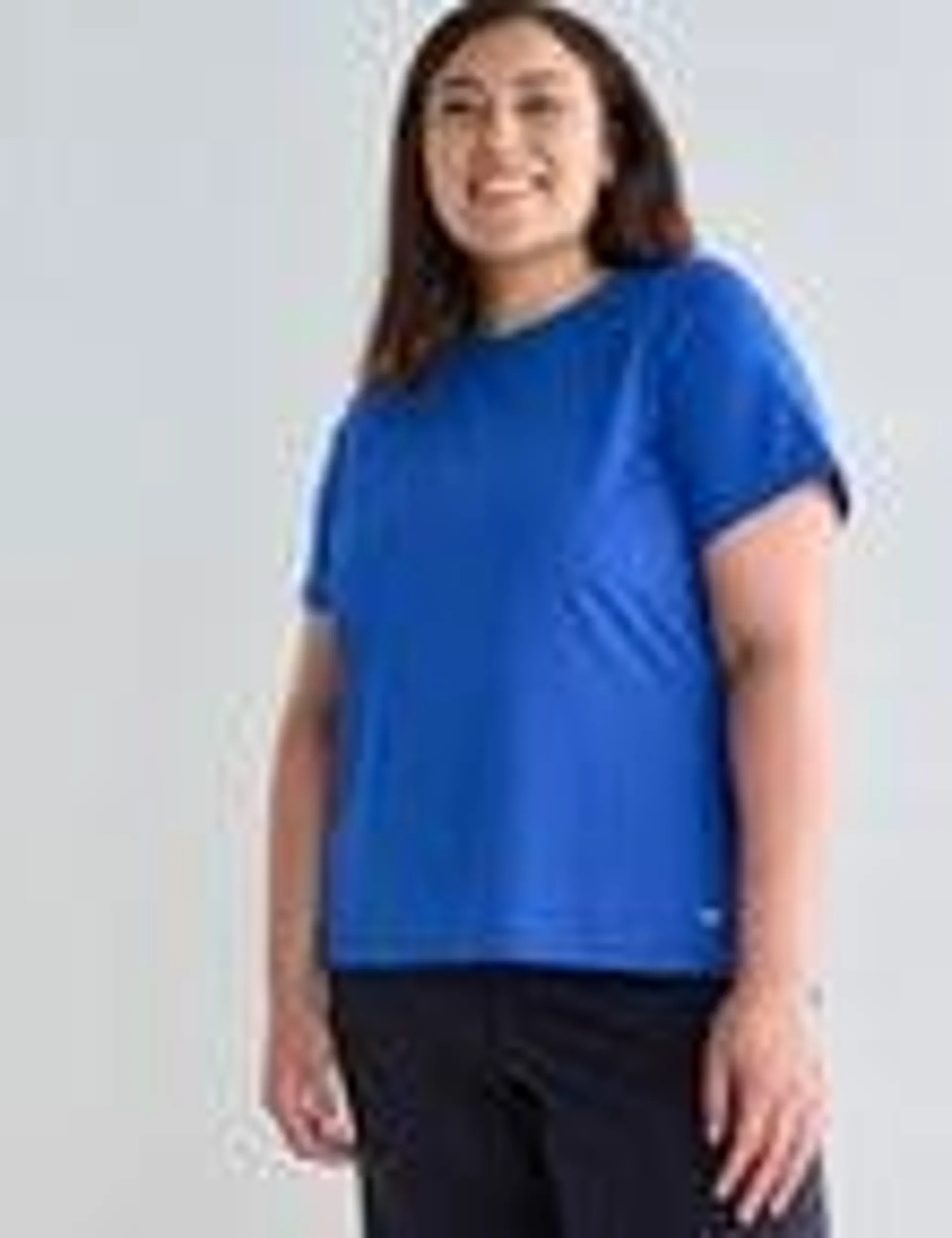 Superfit Curve Mesh Inset Tee, Cobalt