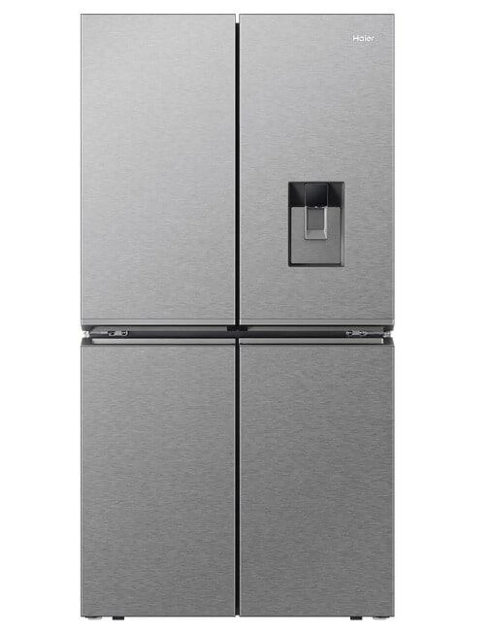Haier 623L Quad Door Fridge Freezer with Ice & Water, Satina, HRF680YPS