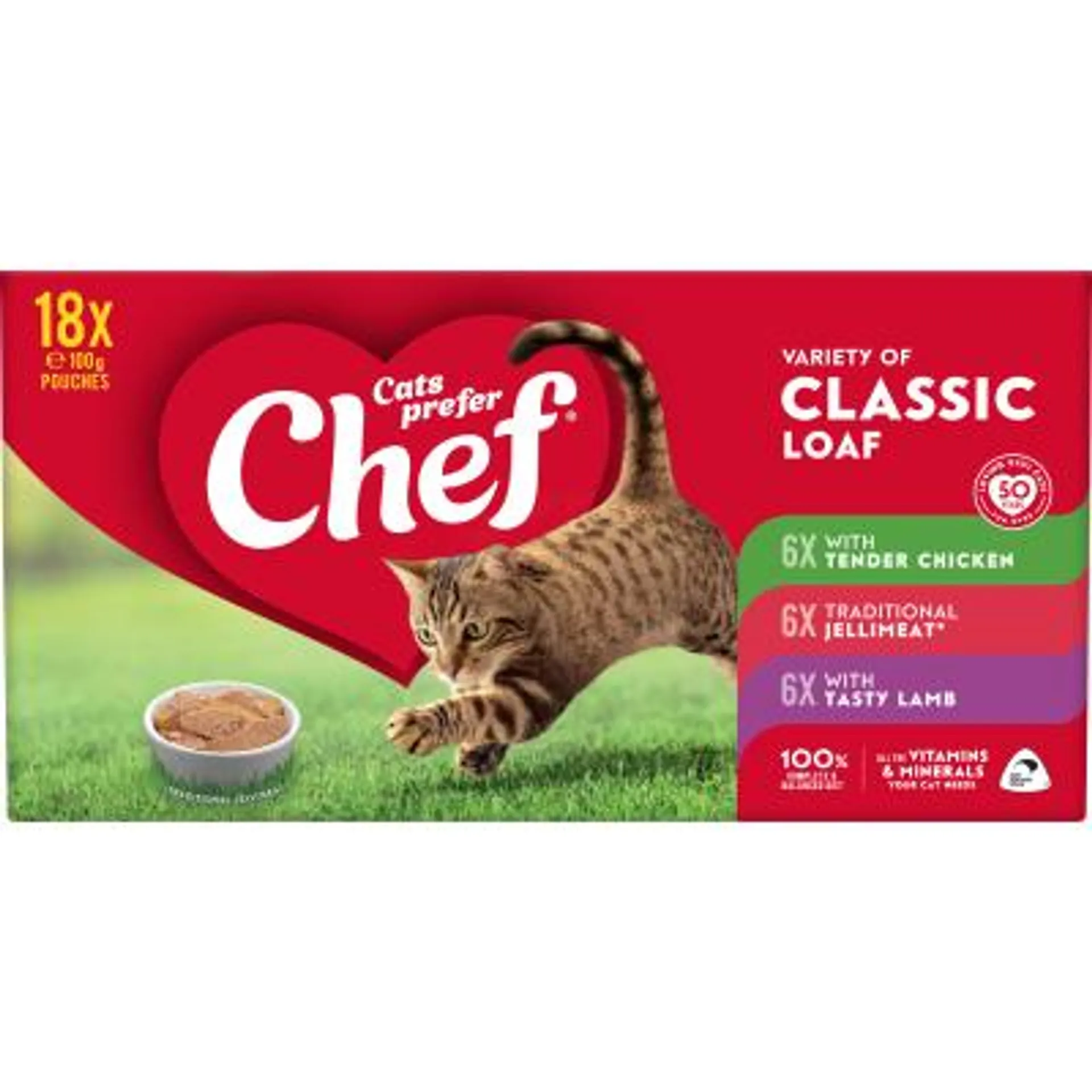 Chef Variety of Classic Loaf Pouches Cat Food