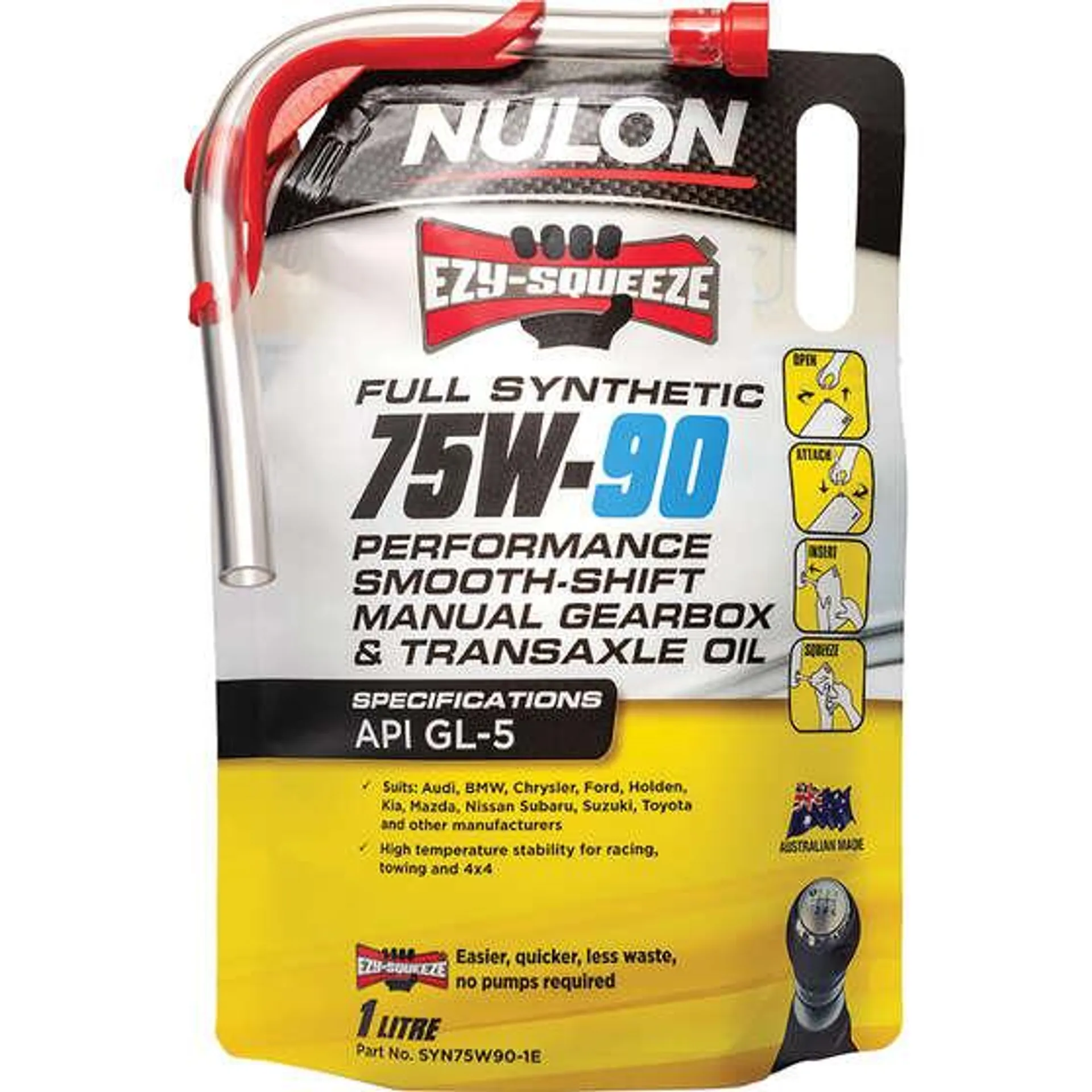 NULON EZY-SQUEEZE Performance Smooth Shift Manual Gearbox & Transaxle Oil - 75W-90, 1 Litre