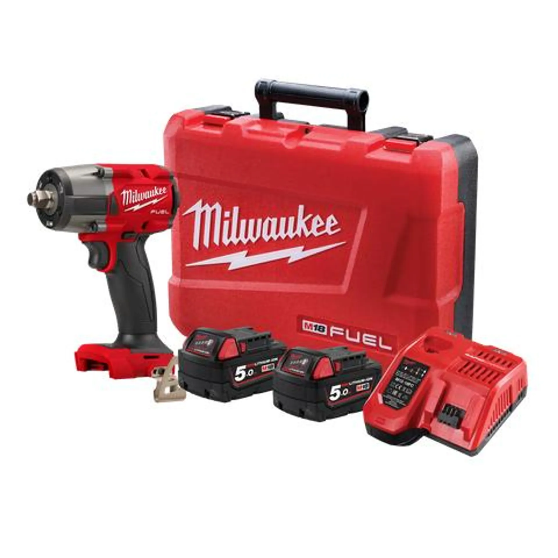 Milwaukee M18 FUEL Cordless Impact Wrench 1/2in 881Nm F/Ring 18V 5Ah