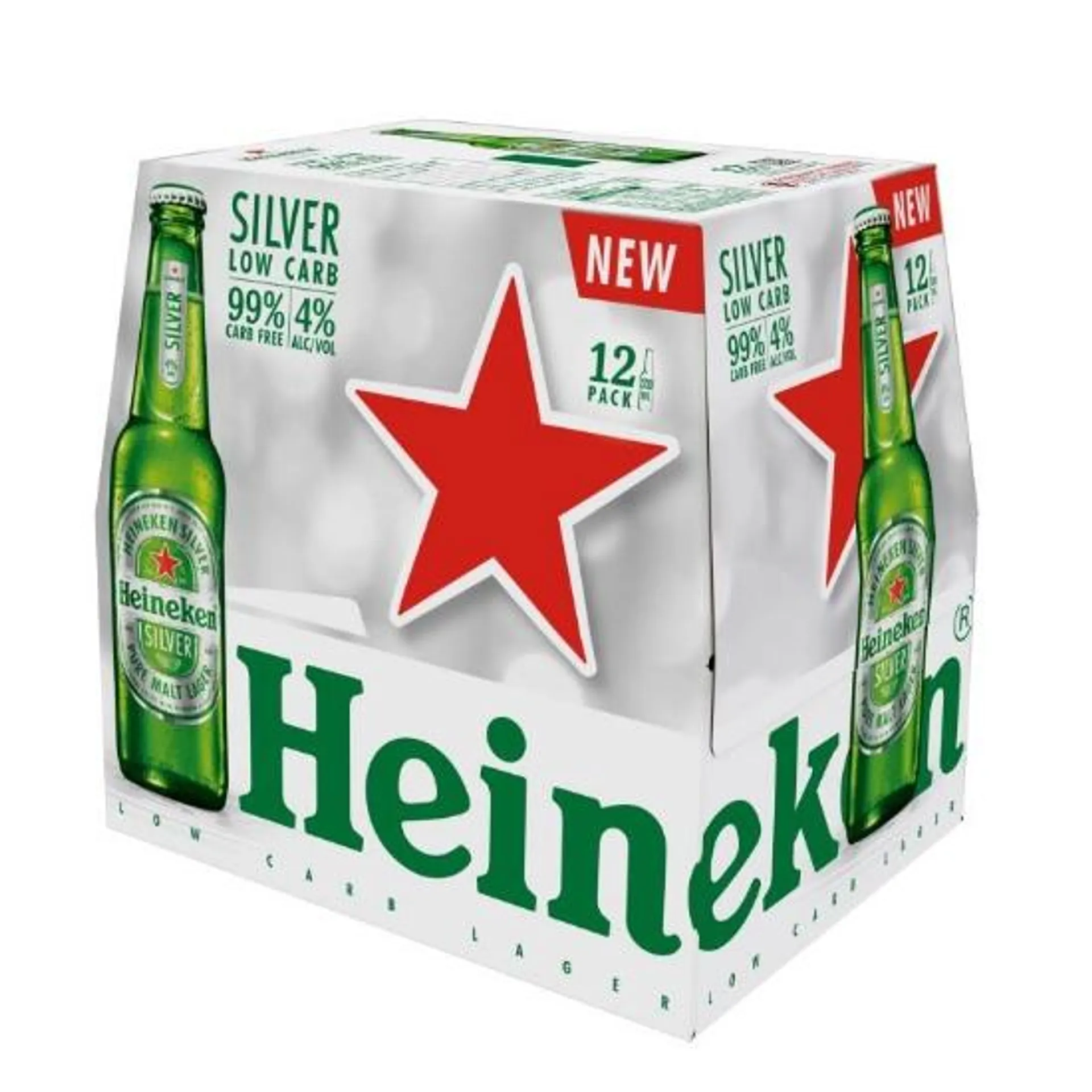 Heineken Silver Low Carb Bottles 12x330ml