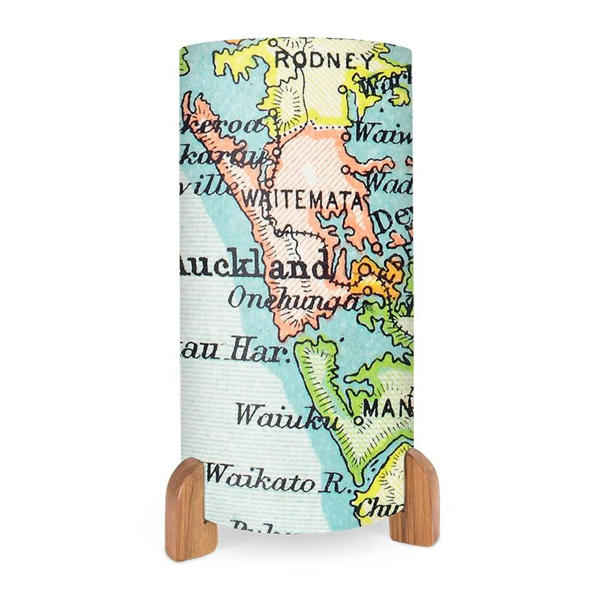 Vintage Auckland Map Table Lamp